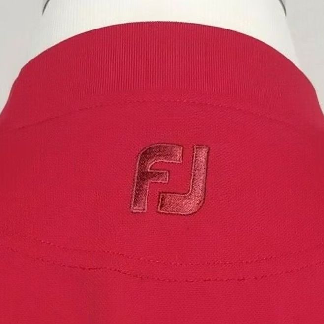Footjoy FootJoy Mens L Golf Shirt Short Sleeve Tee T-Shirt Red Solid Size US L / EU 52-54 / 3 - 3 Thumbnail