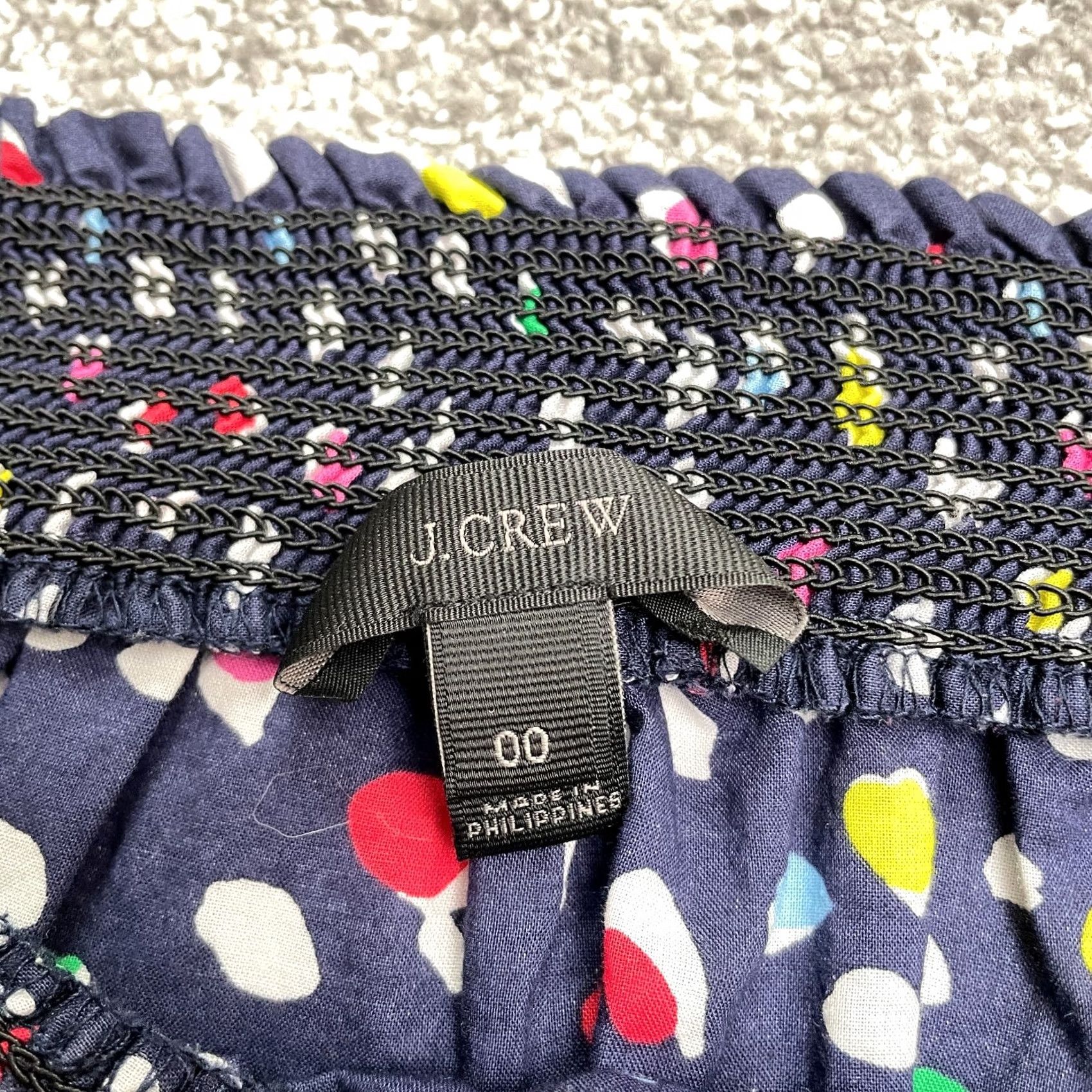 J.Crew J.CREW Off Shoulder Blouse Womens 00 Multicolor Rath Happy Cat Print Casual Top Blue Cat Beach 90s Womens Size XXS / US 00 / IT 34 - 3 Thumbnail
