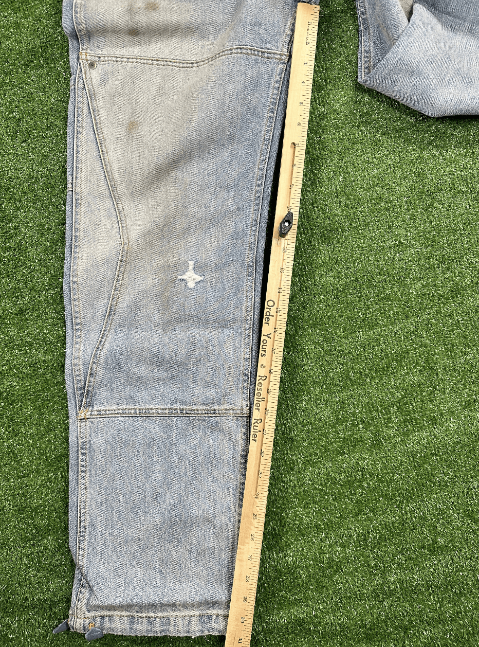 Rhude RHUDE Authentic Reza Denim Double Knee Indigo Pants Size US 31 - 8 Thumbnail