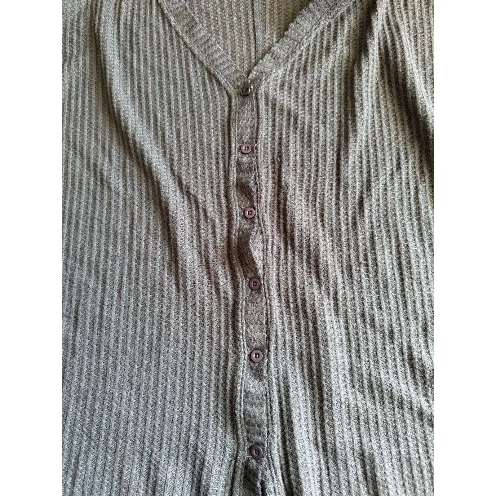 Other Women's Blouse Large Navy Waffle Knit Blouse EUC Size L / US 10 / IT 46 - 3 Thumbnail