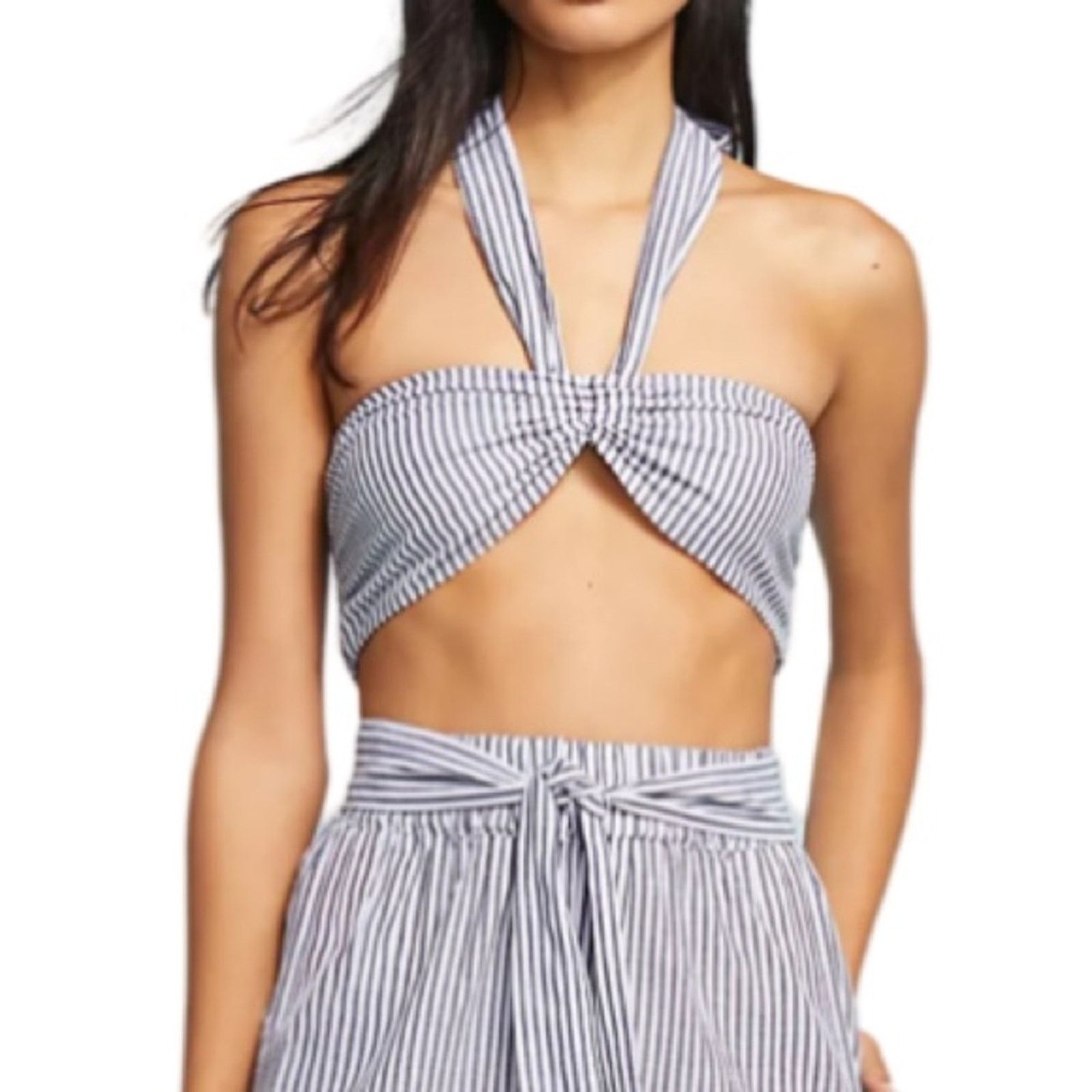 Mara Hoffman Mara Hoffman Pinstriped Bikini Crop Top Size S Size S / US 4 / IT 40 - 1 Thumbnail