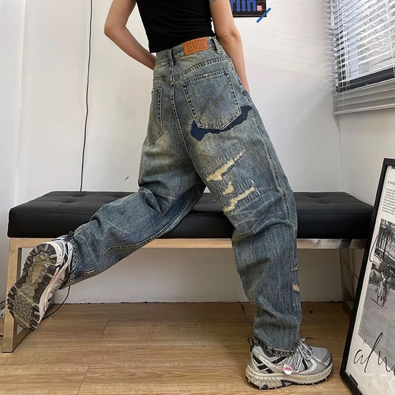 Jean Patchwork Baggy Jeans Size US 34 / EU 50 - 6 Thumbnail