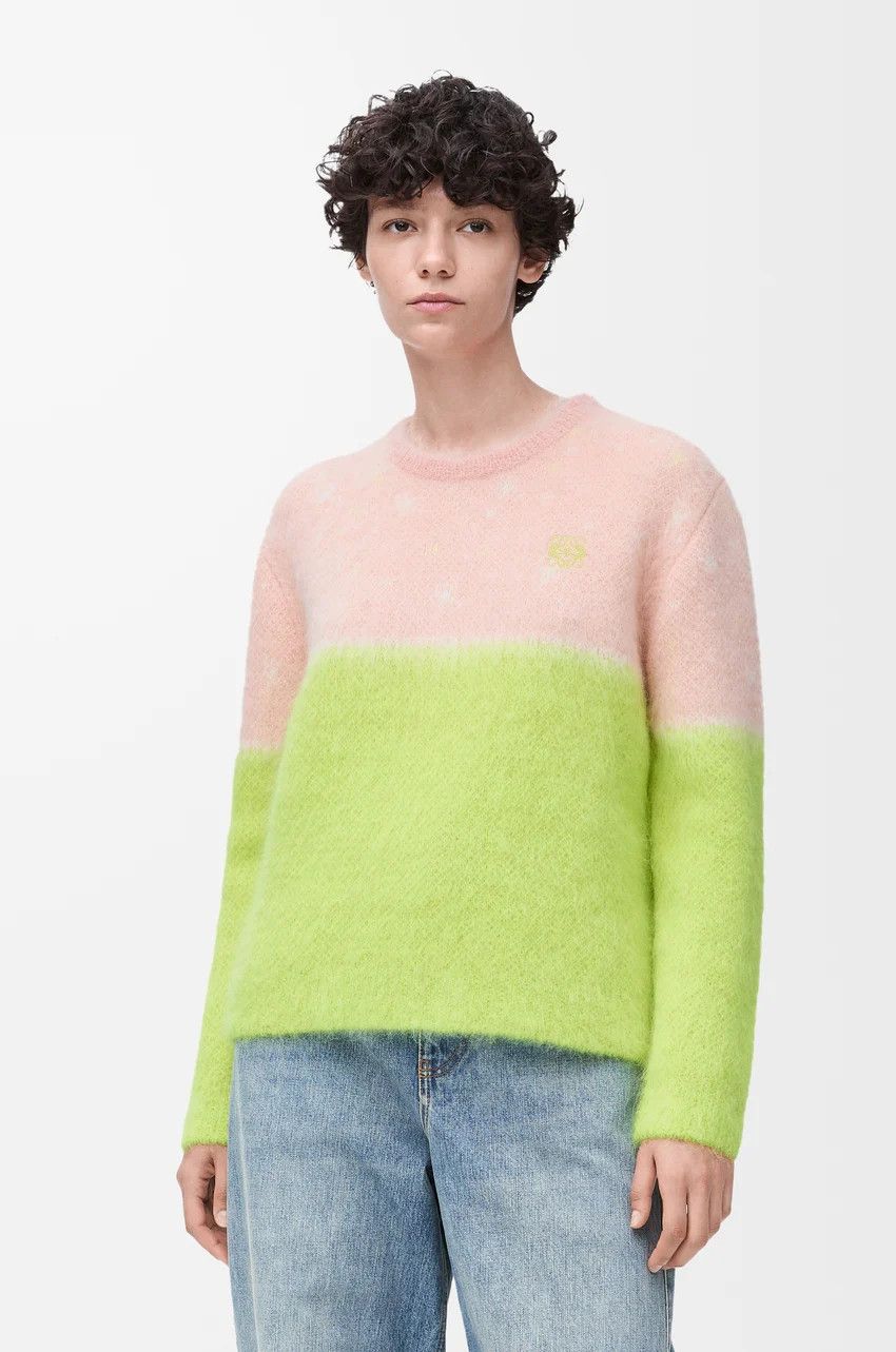 Loewe o1loc1c0525 Sweater In Mohair Blend in Pink/Yellow Size S / US 4 / IT 40 - 3 Thumbnail