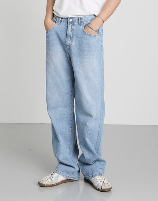 Japanese Brand × Jean Men's washed wide-leg loose trendy jeans Size US 32 / EU 48 - 1 Thumbnail