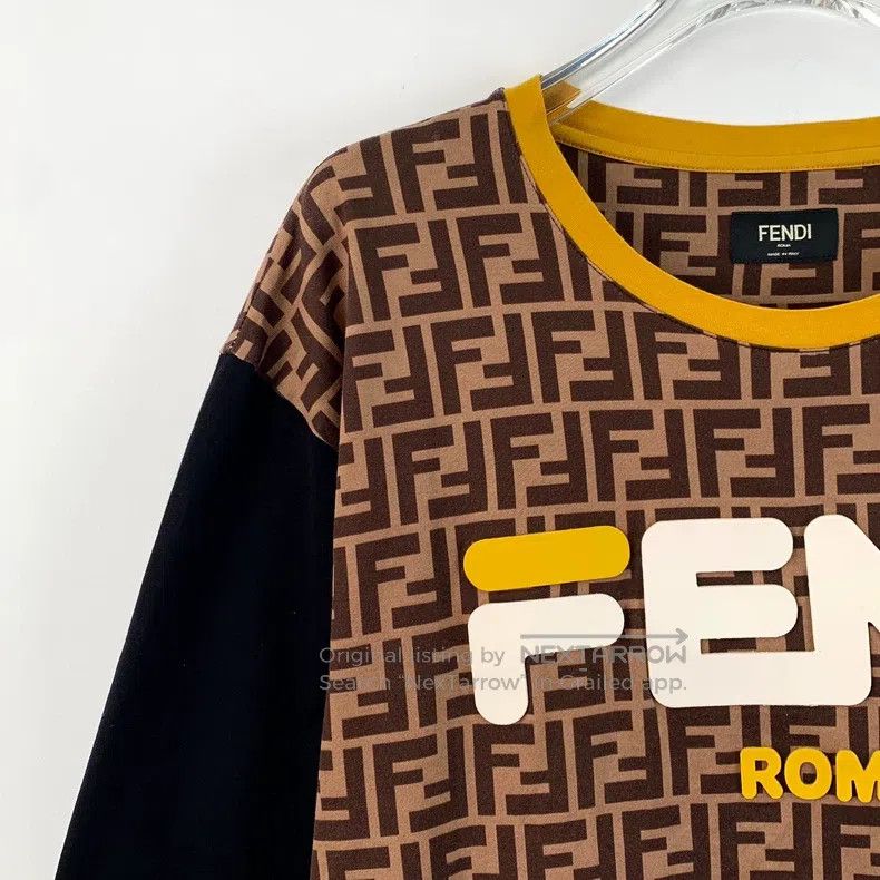 Fendi Fendi Color-Block Logo Letter Full-Print Cotton Round Neck Size US M / EU 48-50 / 2 - 3 Thumbnail