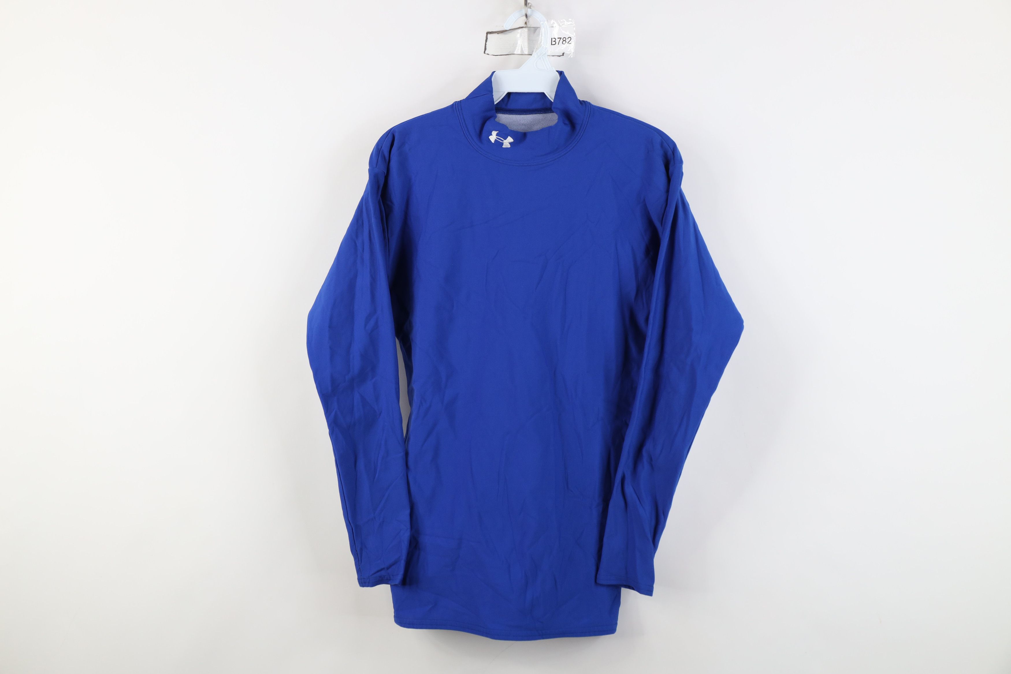 Under Armour Vintage Under Armour Compression Mock Neck T-Shirt Royal USA Size US L / EU 52-54 / 3 - 1 Thumbnail