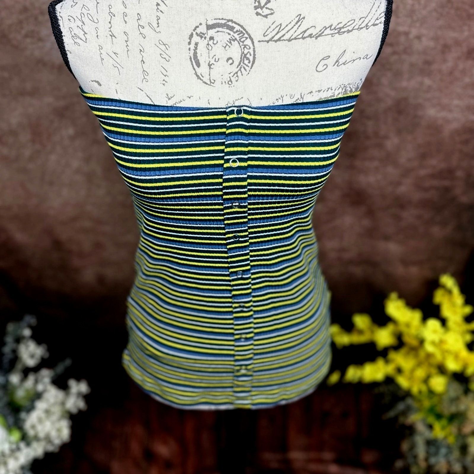 Other Olivaceous Striped Tube Top - Yellow/Green/Blue/White size M Size M / US 6-8 / IT 42-44 - 4 Thumbnail