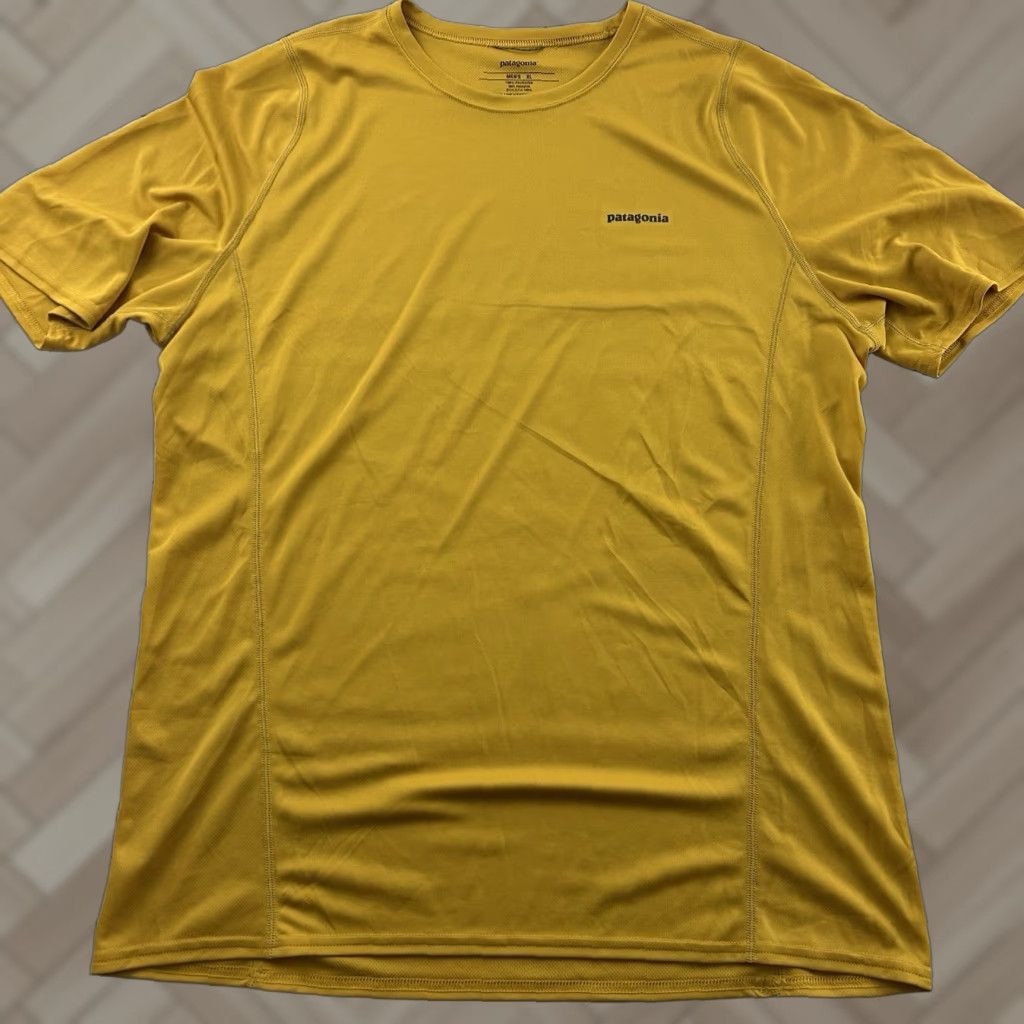 Patagonia Patagonia Fore Runner Short Sleeve T Shirt Men's XL Mustard Yellow Shirt Men XL Yellow Size US XL / EU 56 / 4 - 1 Thumbnail