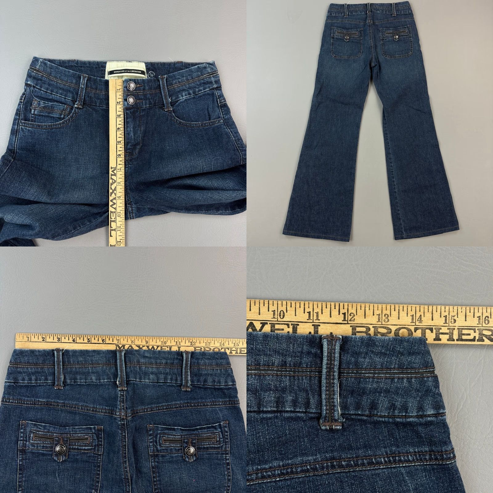 Anthropologie Anthropologie Daughters of the Liberation Jeans Women's 28 Dark Bootcut Stretch Denim Blue Regular 5-Pocket Size 28" / US 6 / IT 42 - 8 Thumbnail