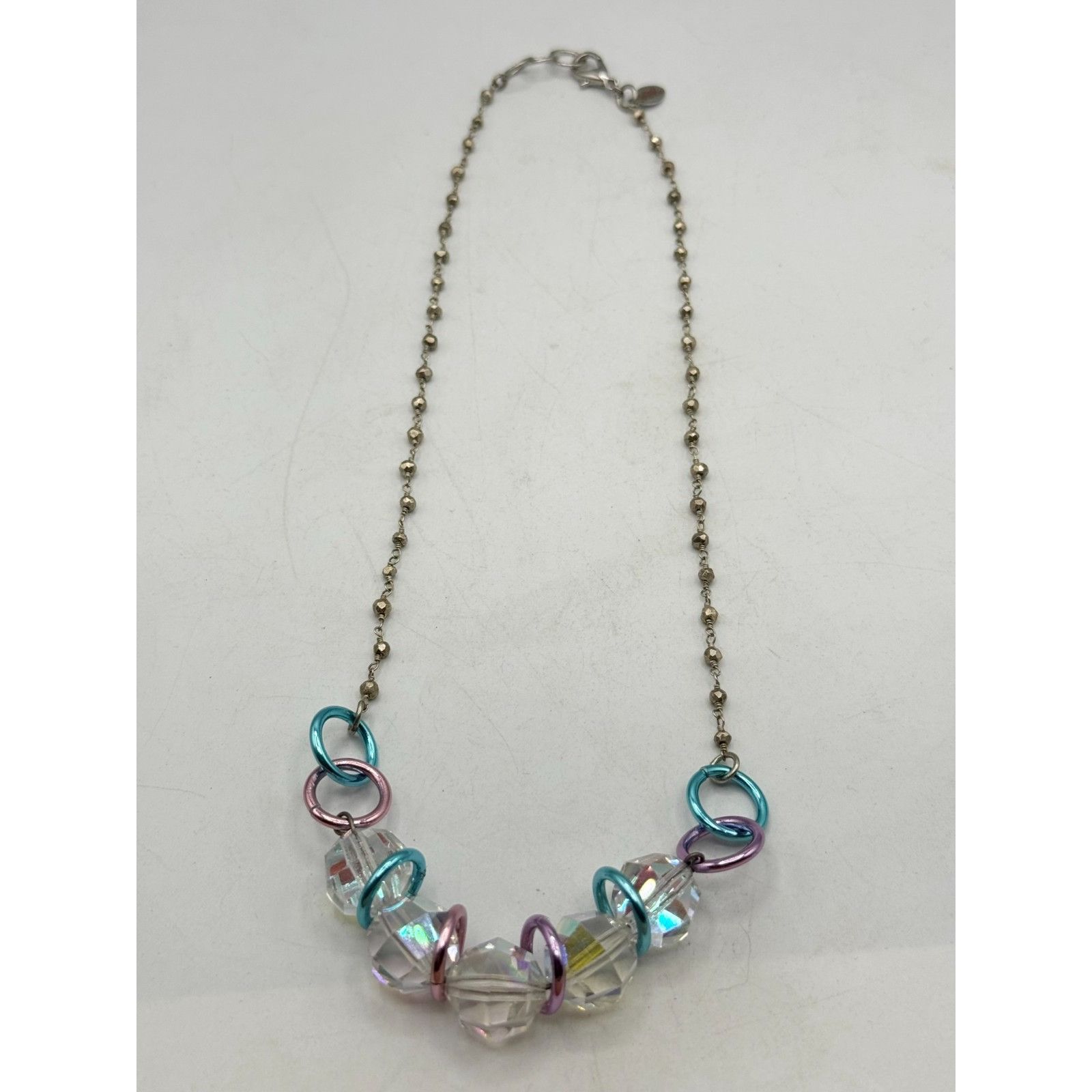 Vintage Vintage crystal silver chain beaded necklace Size ONE SIZE - 3 Thumbnail