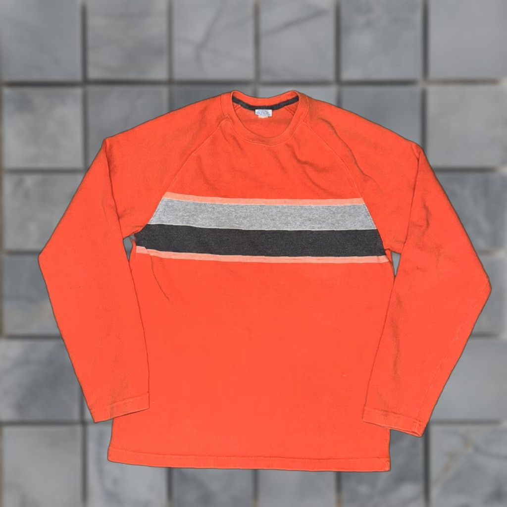Old Navy VINTAGE Old Navy Long Sleeve Shirt Orange Knit Grunge 90s Y2K Men L Regular Mens Size US L / EU 52-54 / 3 - 1 Thumbnail