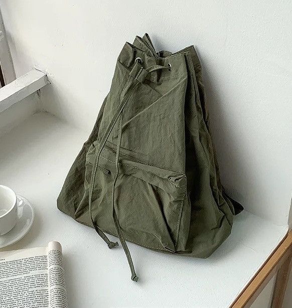 Japanese Brand Streetwear Nylon Lightweight Drawstring Backpack Size ONE SIZE - 7 Thumbnail