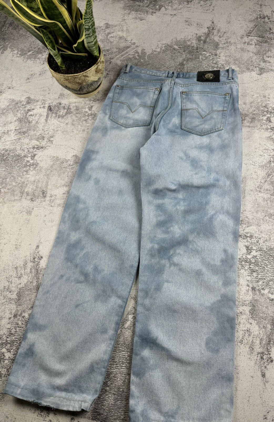 Versace Jeans Couture Vintage Versace Couture Tie Dye Denim Jeans Trousers Bottoms Size US 34 / EU 50 - 6 Thumbnail