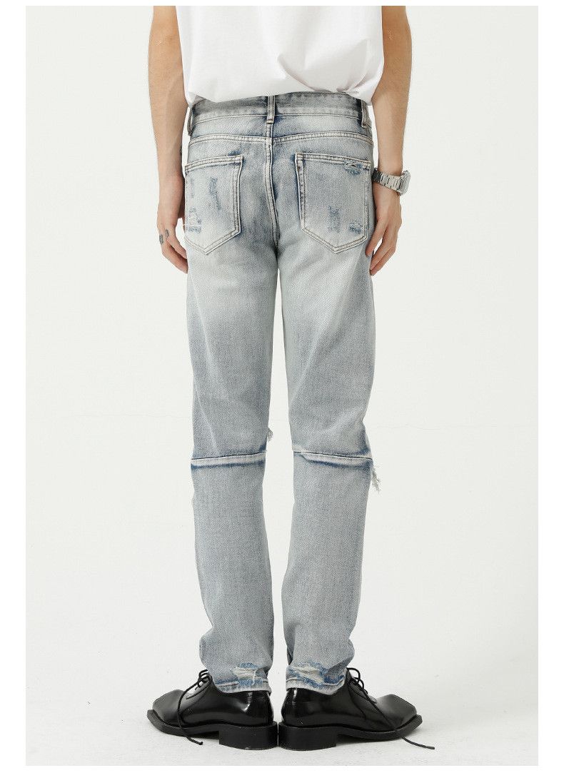 Japanese Brand × Jean High street style light blue ripped skinny jeans Size US 32 / EU 48 - 4 Thumbnail
