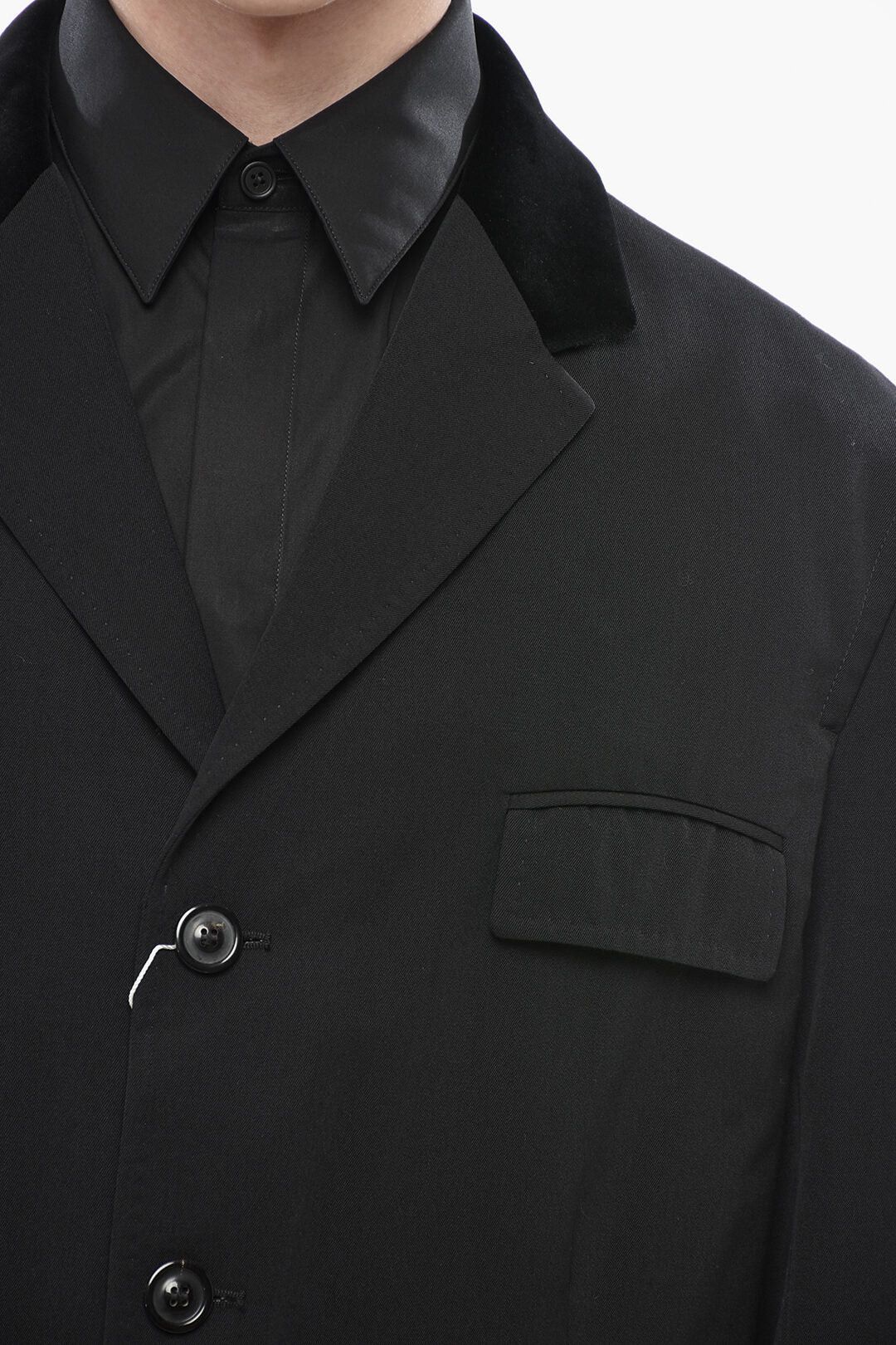 Maison Margiela og1mm0326 Wool-Blend Coat in Black Size US S / EU 44-46 / 1 - 3 Thumbnail