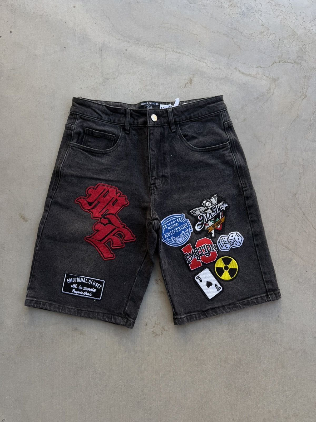 Other Mixed Emotions Patchwork Denim Short Black 30 NWT Size US 30 / EU 46 - 1 Thumbnail