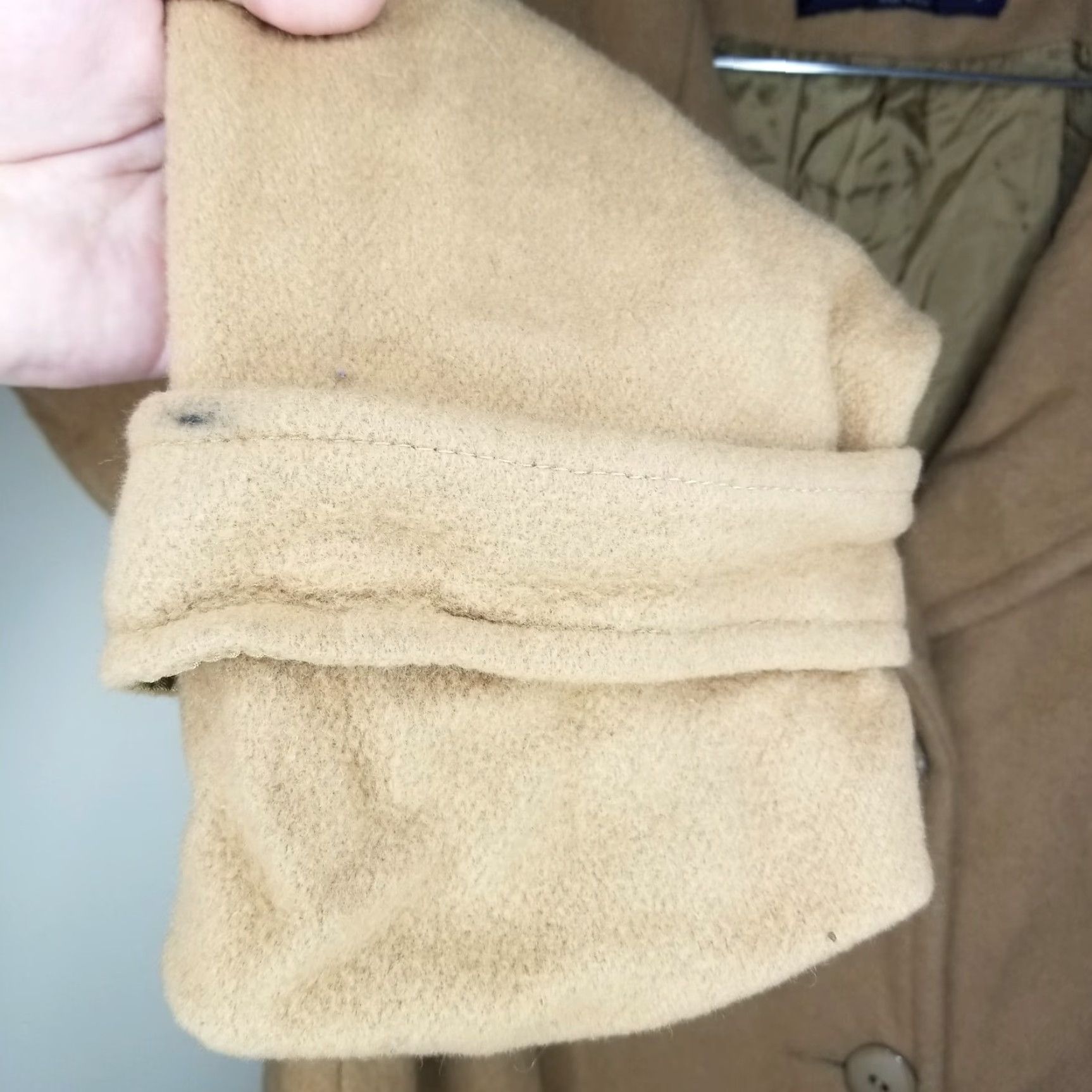 Vintage VINTAGE Herman Kay Pea Coat Jacket Beige Long Womens L USA 90s Wool Blend Coat Size L / US 10 / IT 46 - 2 Thumbnail