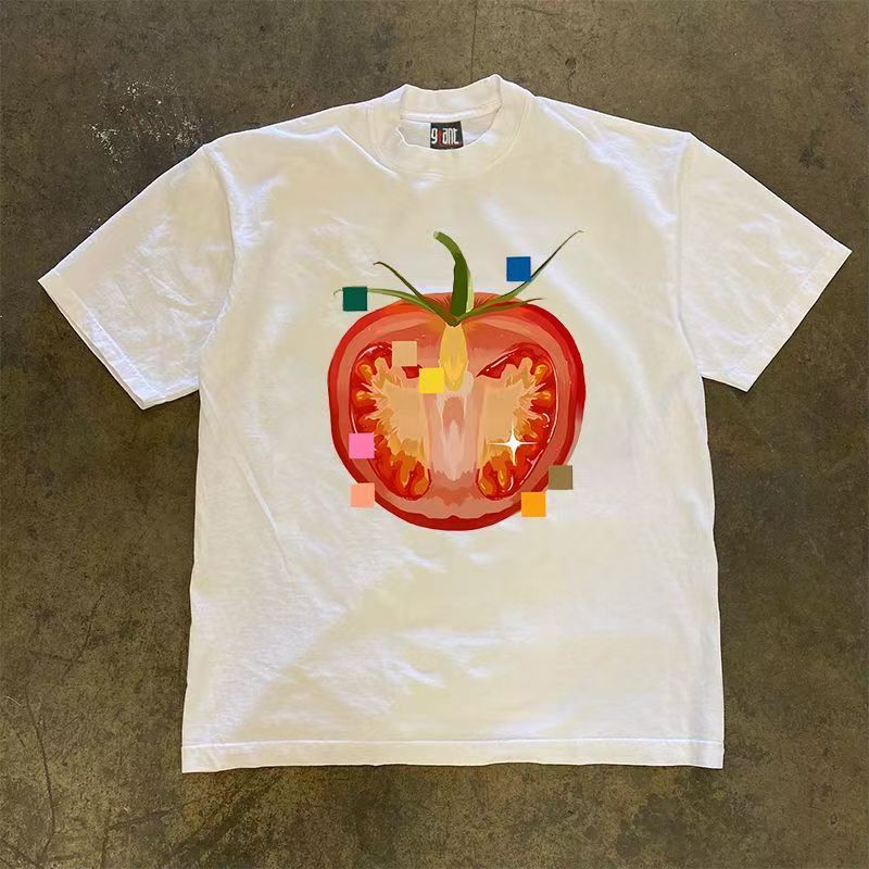 Japanese Brand White casual retro tomato print cotton t-shirt Size US M / EU 48-50 / 2 - 1 Thumbnail