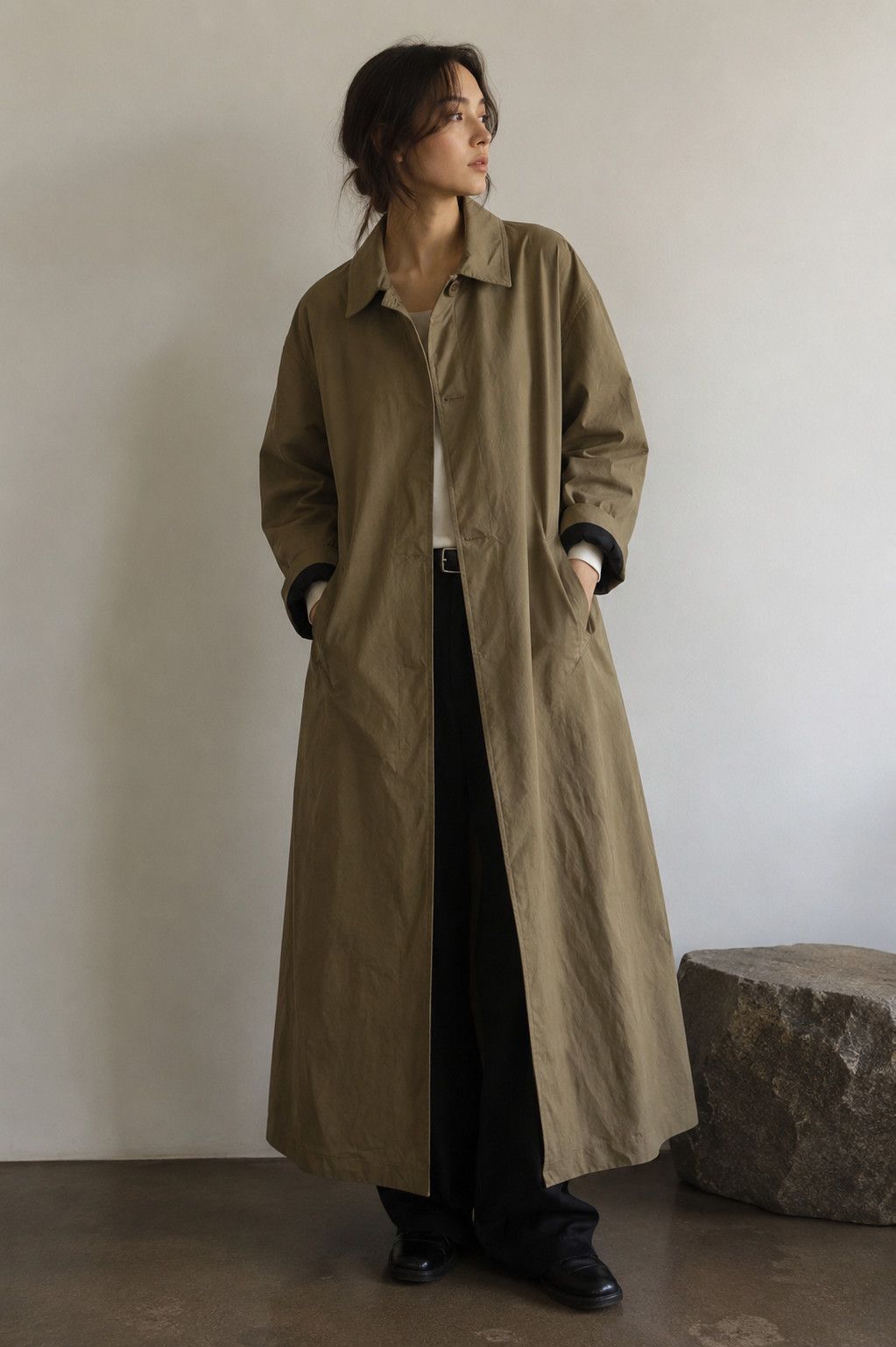Max Mara 💥80s MAX MARA SPORTMAX OLIVE TRENCH JACKET Size L / US 10 / IT 46 - 1 Thumbnail