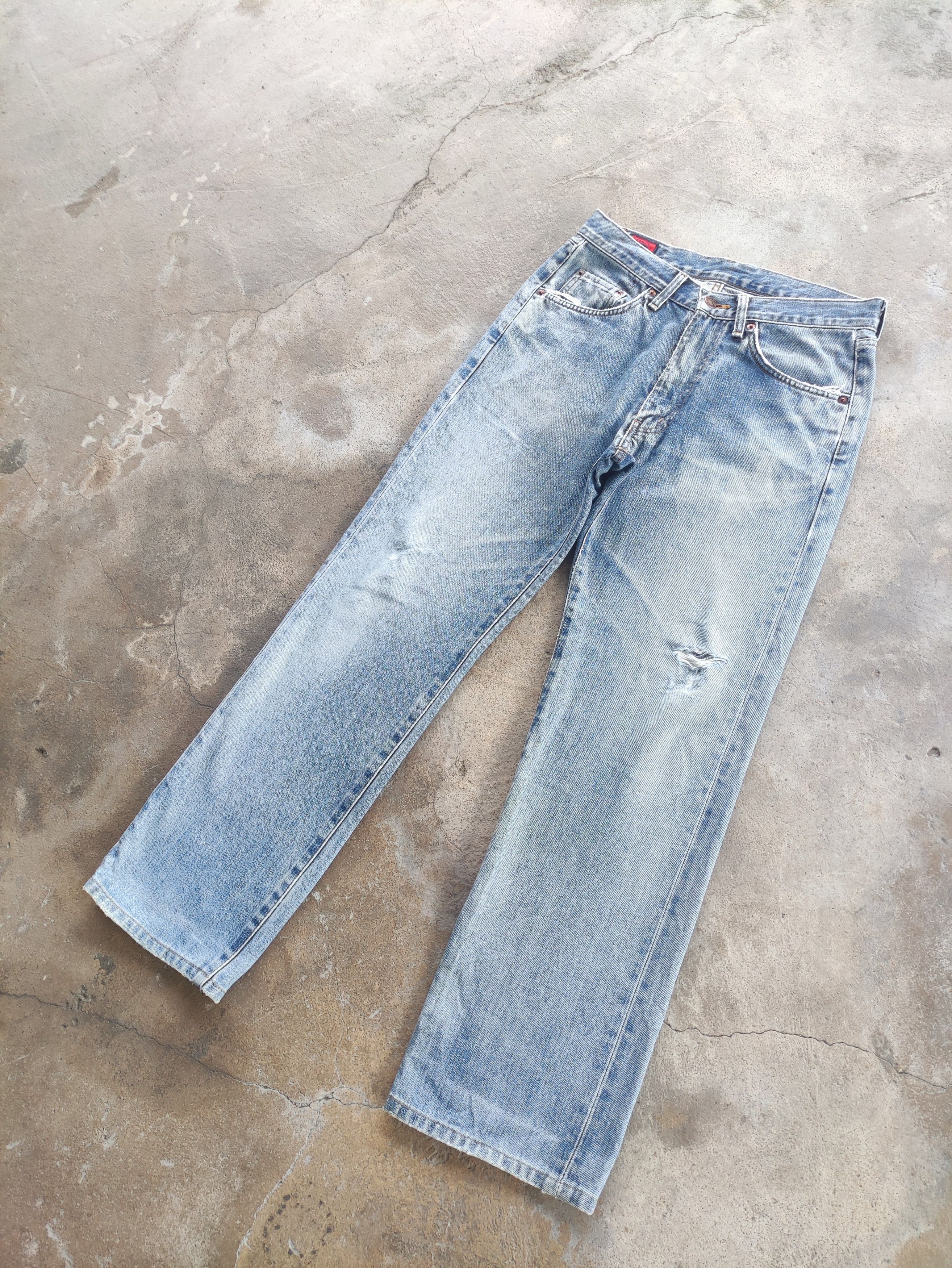 Edwin Vintage Edwin Brand Denim Buggy Distressed Faded Pants Size US 30 / EU 46 - 2 Thumbnail