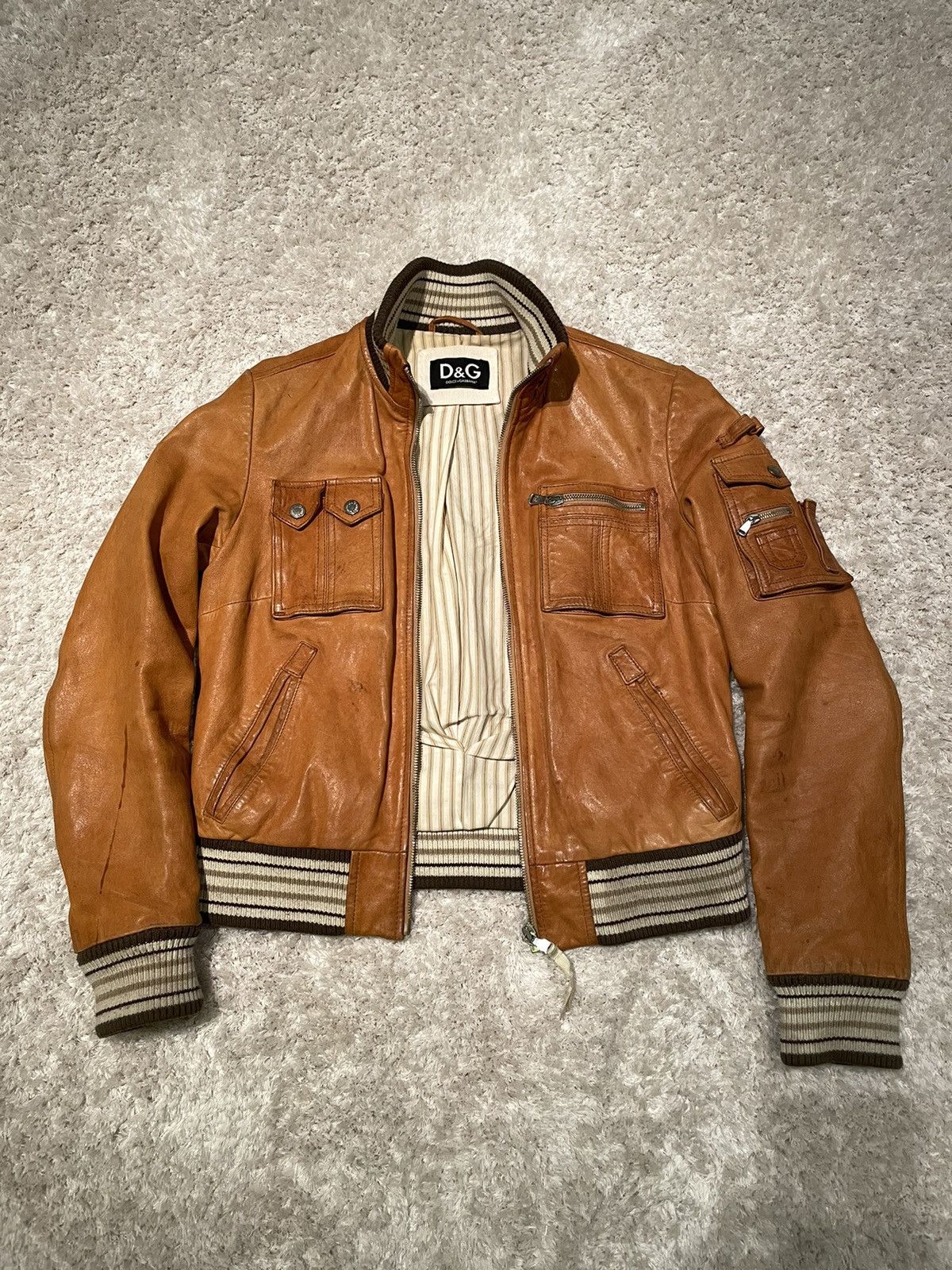 Dolce & Gabbana × Vintage 💎 Dolce & Gabbana Vintage Leather Jacket IT 44 Size M / US 6-8 / IT 42-44 - 1 Thumbnail