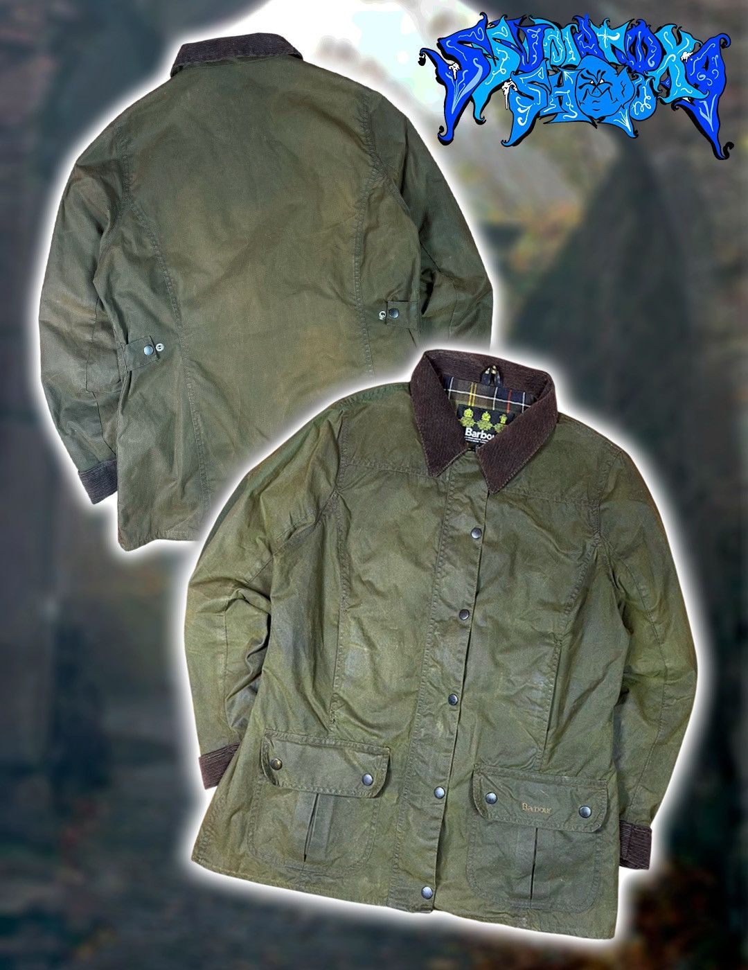 Vintage Luxury Barbour Beadnell Waxed Jacket in green color