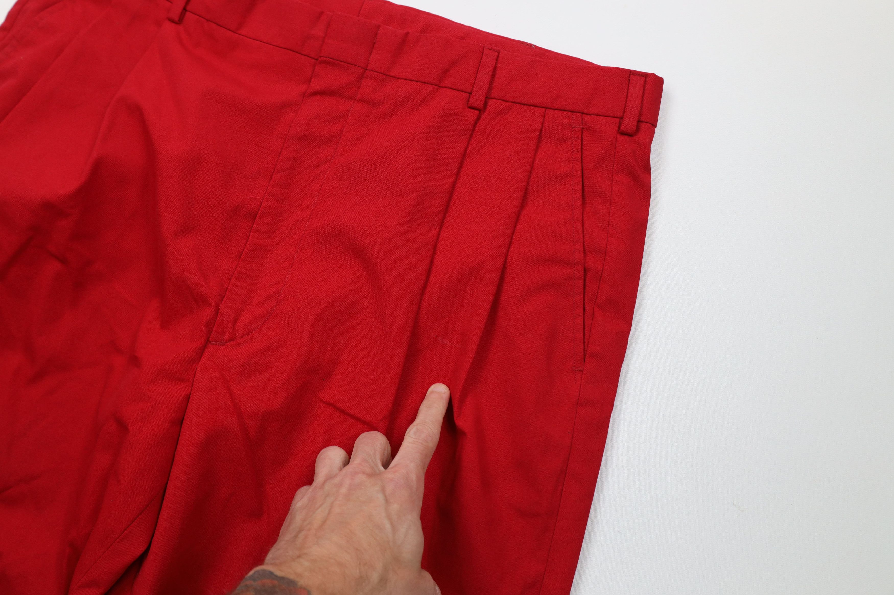 Lands' End Vintage 70s Lands End Cuffed Wide Leg Chino Pant Red USA Size US 38 / EU 54 - 7 Thumbnail