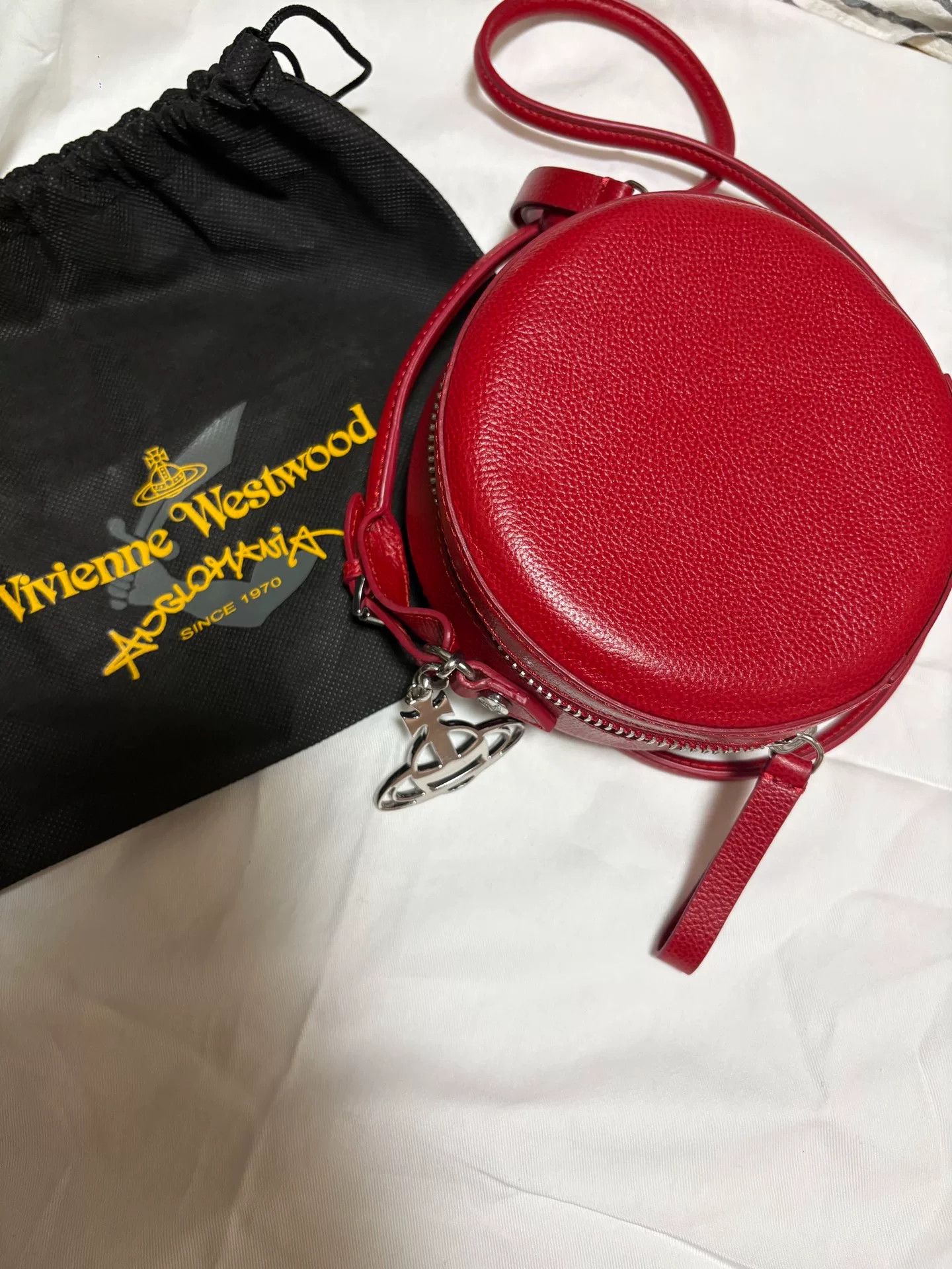 Vivienne Westwood Vivienne Westwood Red Leather Round Bag Size ONE SIZE - 1 Thumbnail