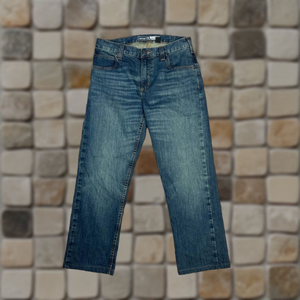 Carhartt VINTAGE Carhartt Rugged Flex Jeans Mens 30 Blue Relaxed Fit Low Rise Tapered Leg 30x25.5 Size US 30 / EU 46 - 1 Thumbnail