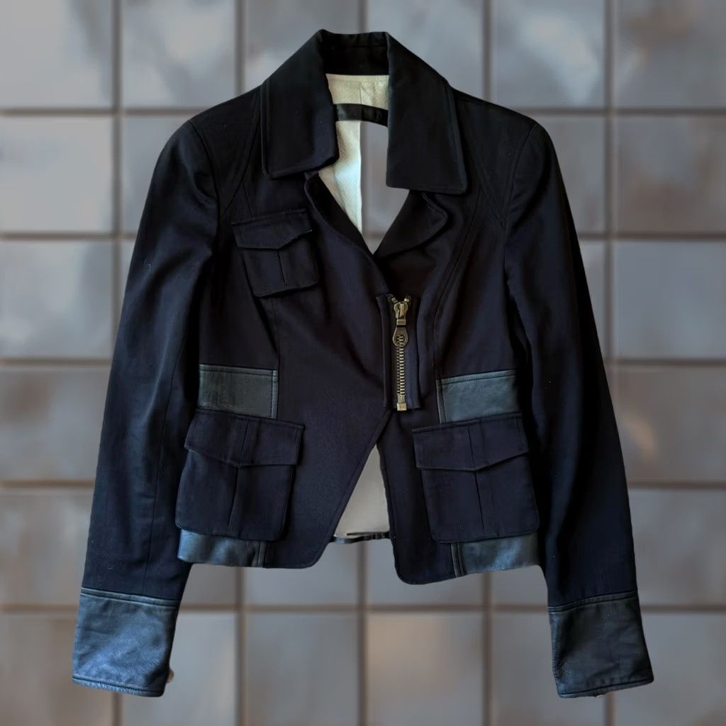 L.A.M.B. VINTAGE L.A.M.B. Motorcycle Jacket Women's 2 Black Blazer Designer New York Glam Size XS / US 0-2 / IT 36-38 - 1 Thumbnail
