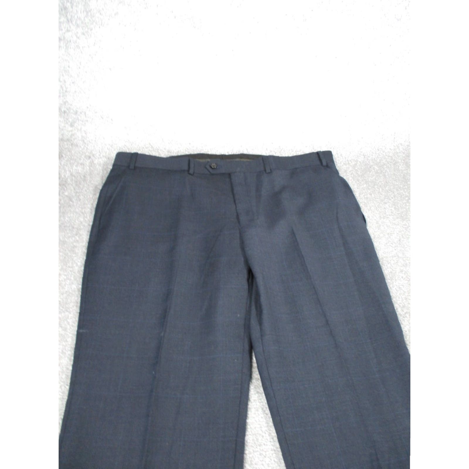 Ralph Lauren VINTAGE Lauren Ralph Lauren Dress Pants 40 Gray Blue Windowpane Check Wool Regular Fit 40X28 Mens Size US 40 / EU 56 - 2 Thumbnail