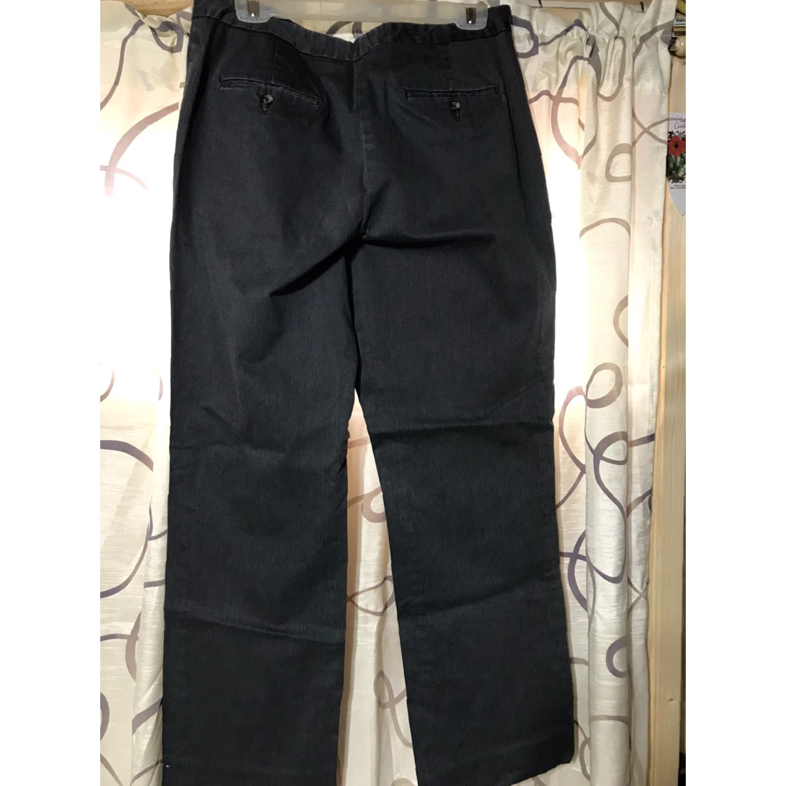 Tommy Hilfiger Tommy Hilfiger Gray Wide-Leg Pants - Women, Size 14, Casual, Regular Fit, 29" Inseam, Cotton/Poly/Spandex, Pockets, Machine Washable, EUC Size 36" / US 14 / IT 50 - 3 Thumbnail