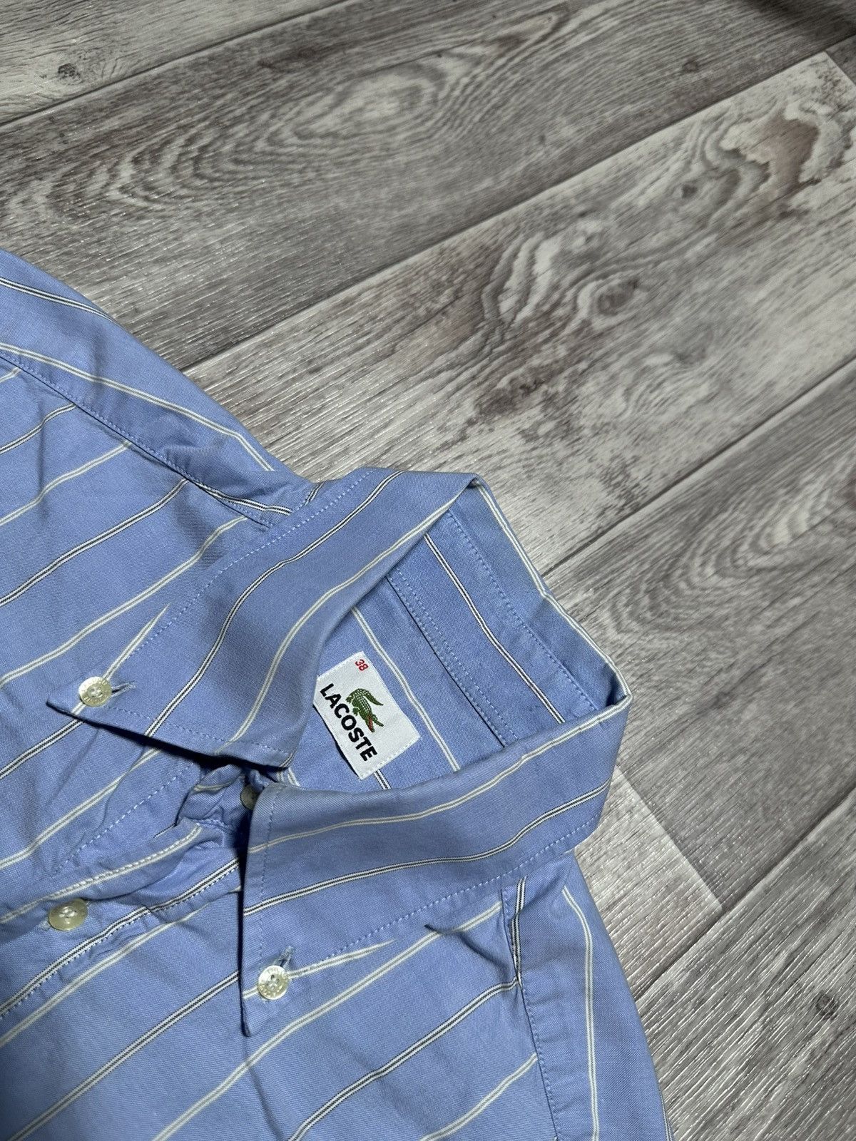 Lacoste Vintage Lacoste Striped Linen Button Ups Shirt Size US S / EU 44-46 / 1 - 4 Thumbnail