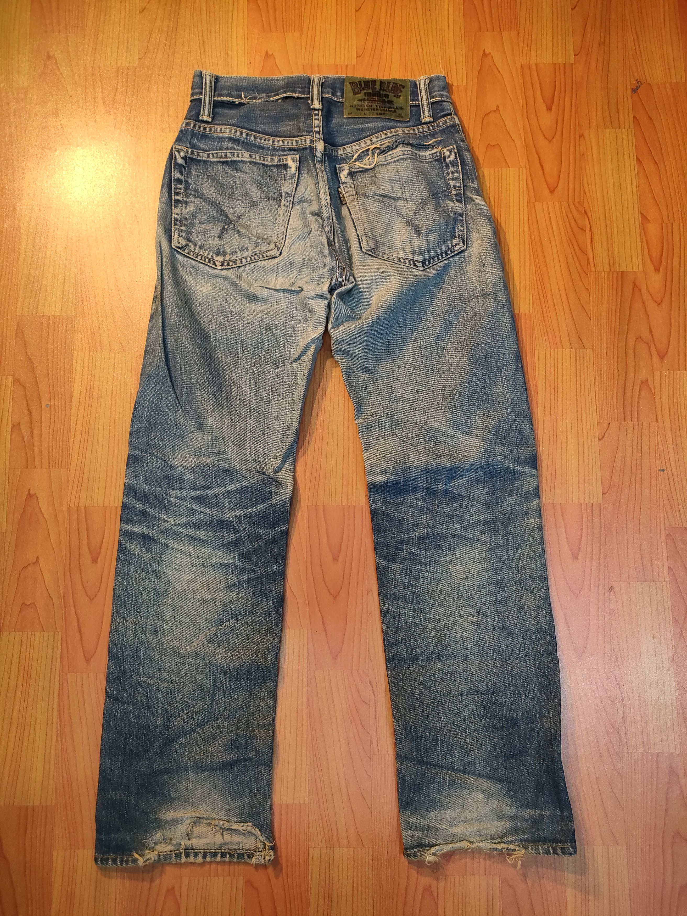 Blue Blue Japan × Japanese Brand Distressed Blue Blue Selvedge Jeans Size US 28 / EU 44 - 4 Thumbnail
