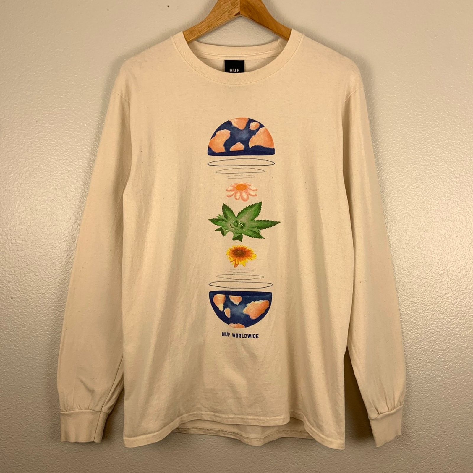 Huf HUF X Green Buddy We Are The World Long Sleeve Tee Size US M / EU 48-50 / 2 - 1 Thumbnail