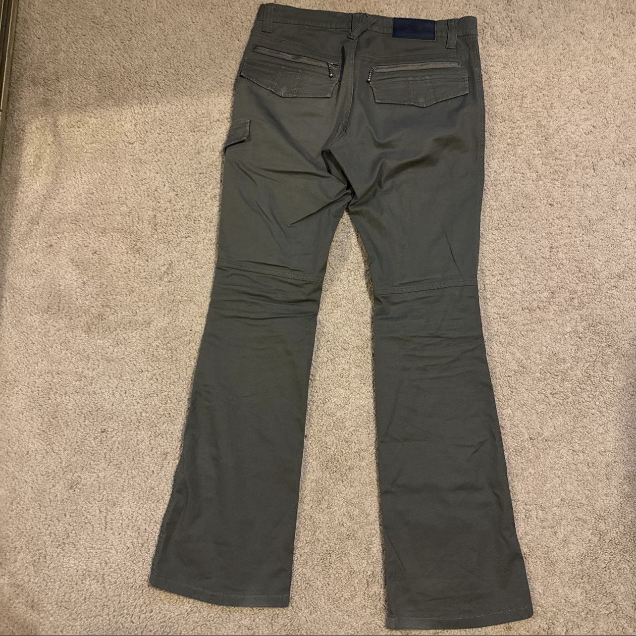 Tornado Mart Tornado Mart Green Biker Cargo Pants Size US 31 - 2 Thumbnail