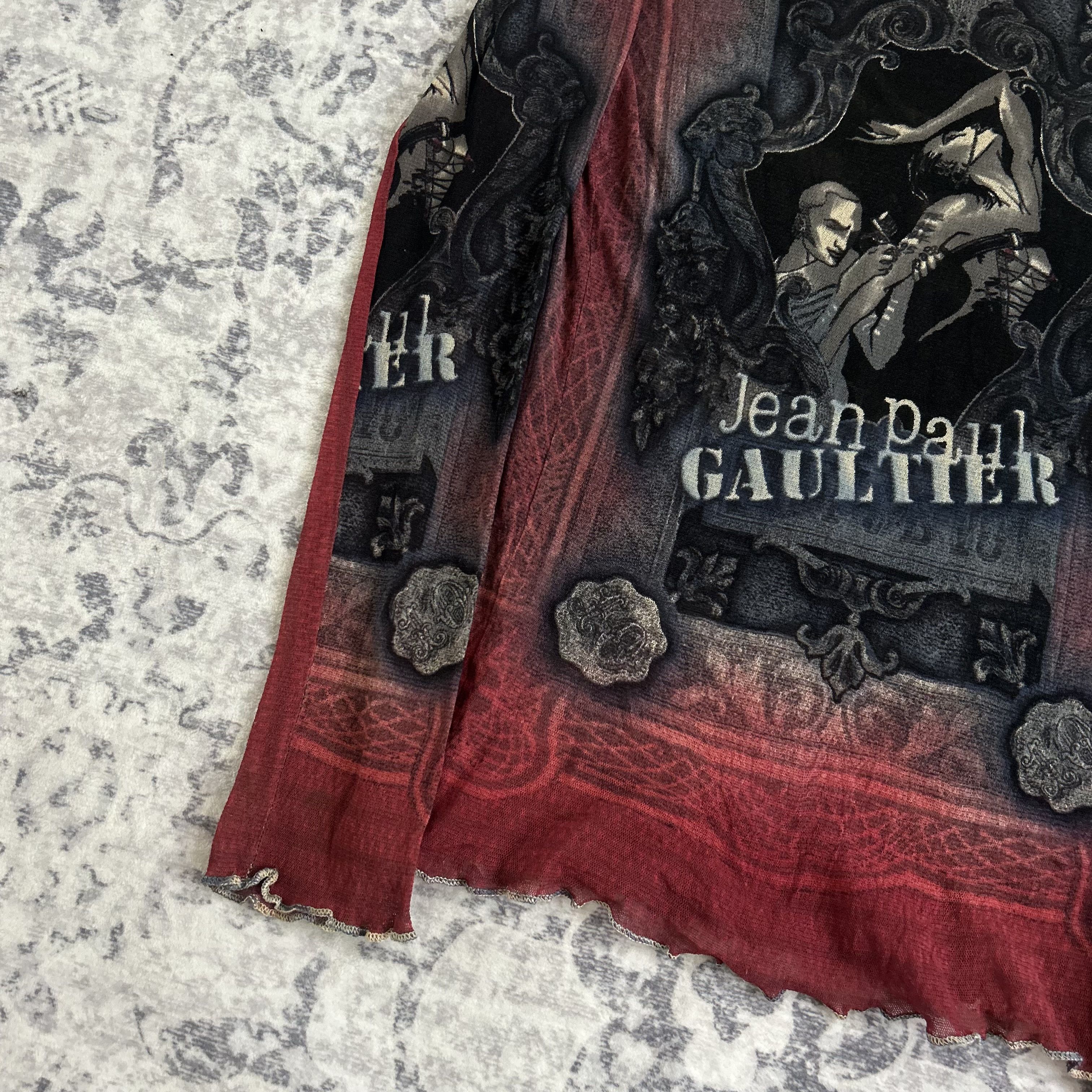 Jean Paul Gaultier Jean Paul Gaultier Red Long Sleeve Tattoo Tee Shirt Size US S / EU 44-46 / 1 - 9 Thumbnail
