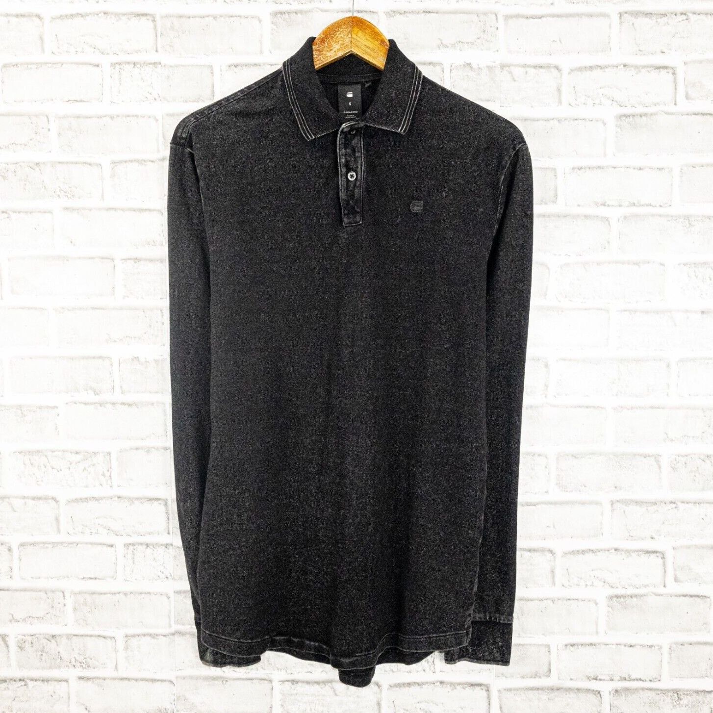 G-Star G Star Raw Long Sleeve Polo Shirt in Black Cotton Small Size US S / EU 44-46 / 1 - 1 Thumbnail