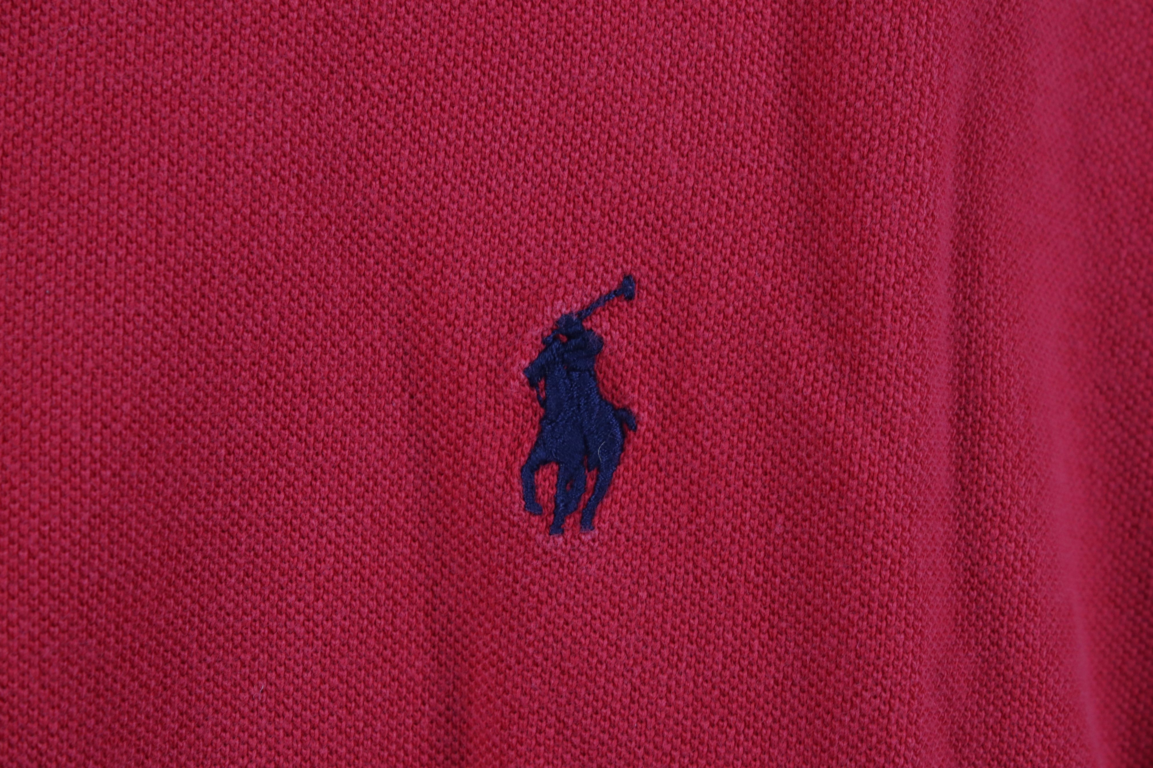 Polo Ralph Lauren Vintage 90s Ralph Lauren Pique Cotton Golf Polo Shirt Red Size US M / EU 48-50 / 2 - 4 Thumbnail