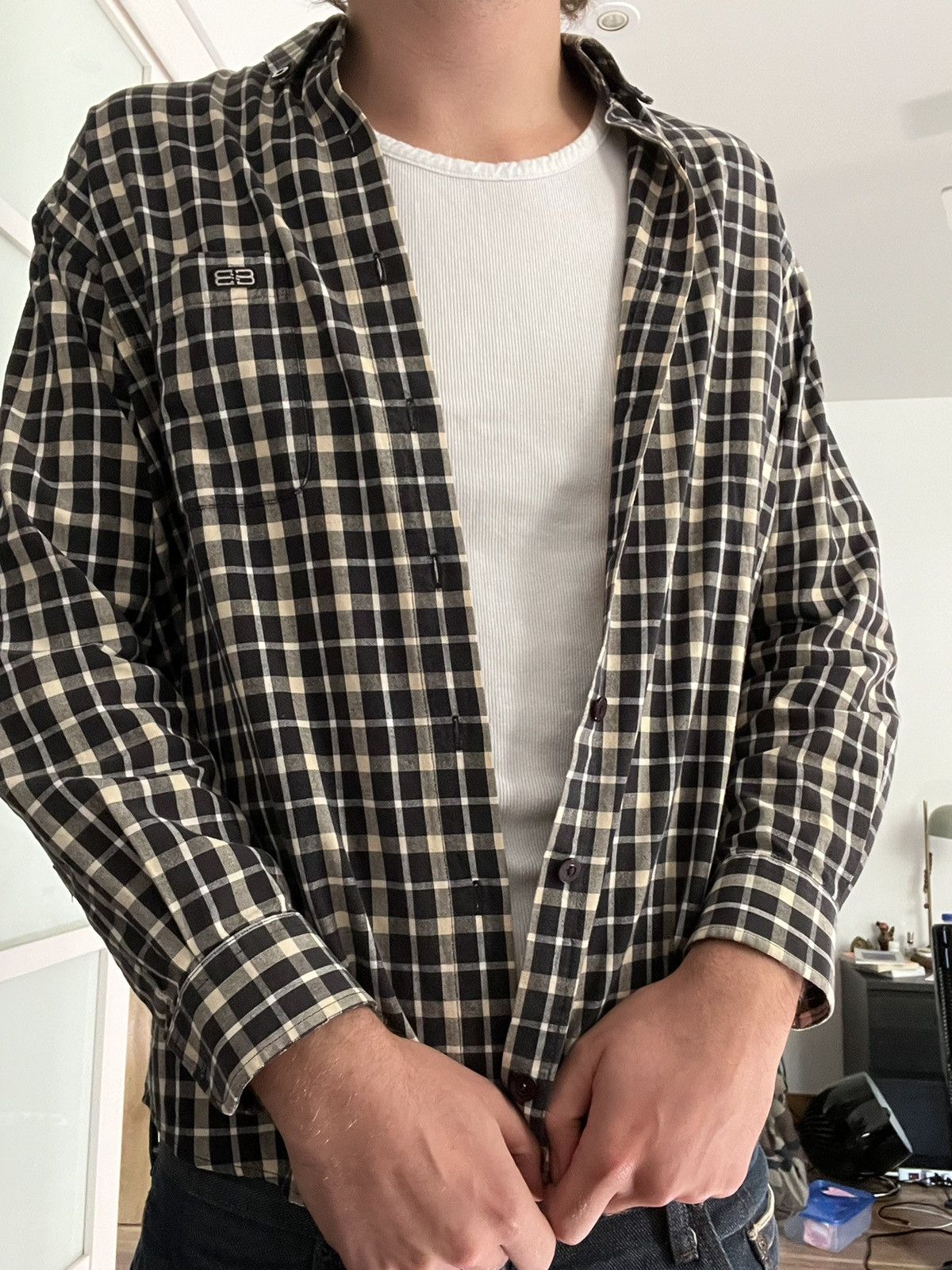 Balenciaga Vintage Balenciaga Plaid Shirt Size US M / EU 48-50 / 2 - 11 Thumbnail