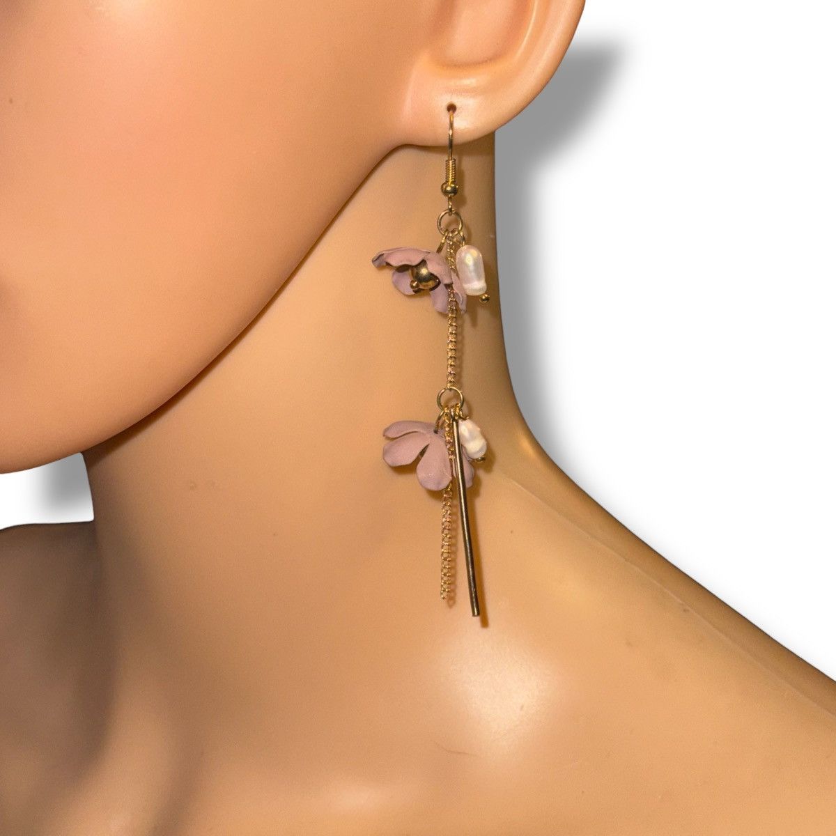Other Flowers and freshwater pearls dangle earrings Size ONE SIZE - 2 Thumbnail