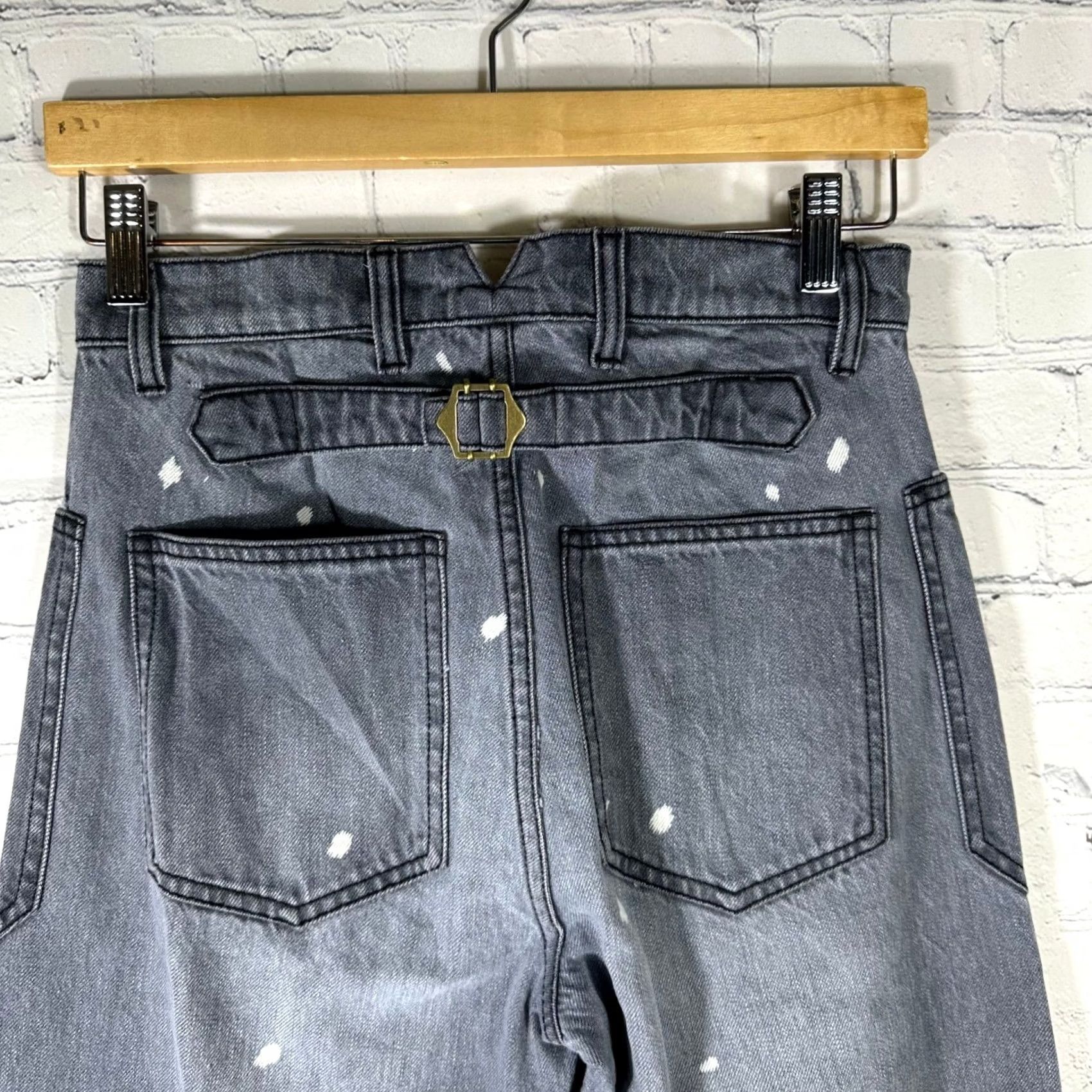 Vintage VINTAGE Sandrine Rose Wide Cargo Jeans Polka Grey Paint Splatter High Rise 27 NEW Size 27" / US 4 / IT 40 - 6 Thumbnail