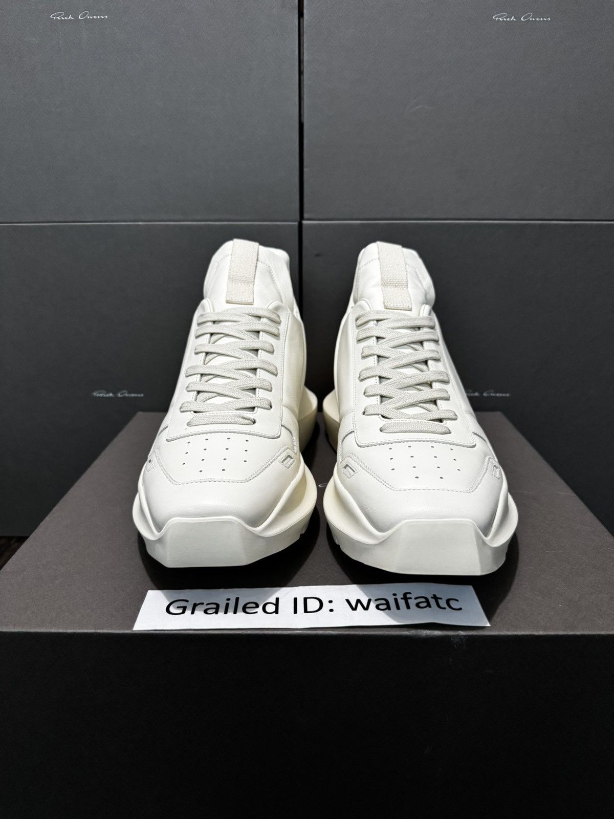 Rick Owens RICK OWENS LEATHER MILK GETH RUNNERS Sz 43 Size US 10 / EU 43 - 3 Thumbnail