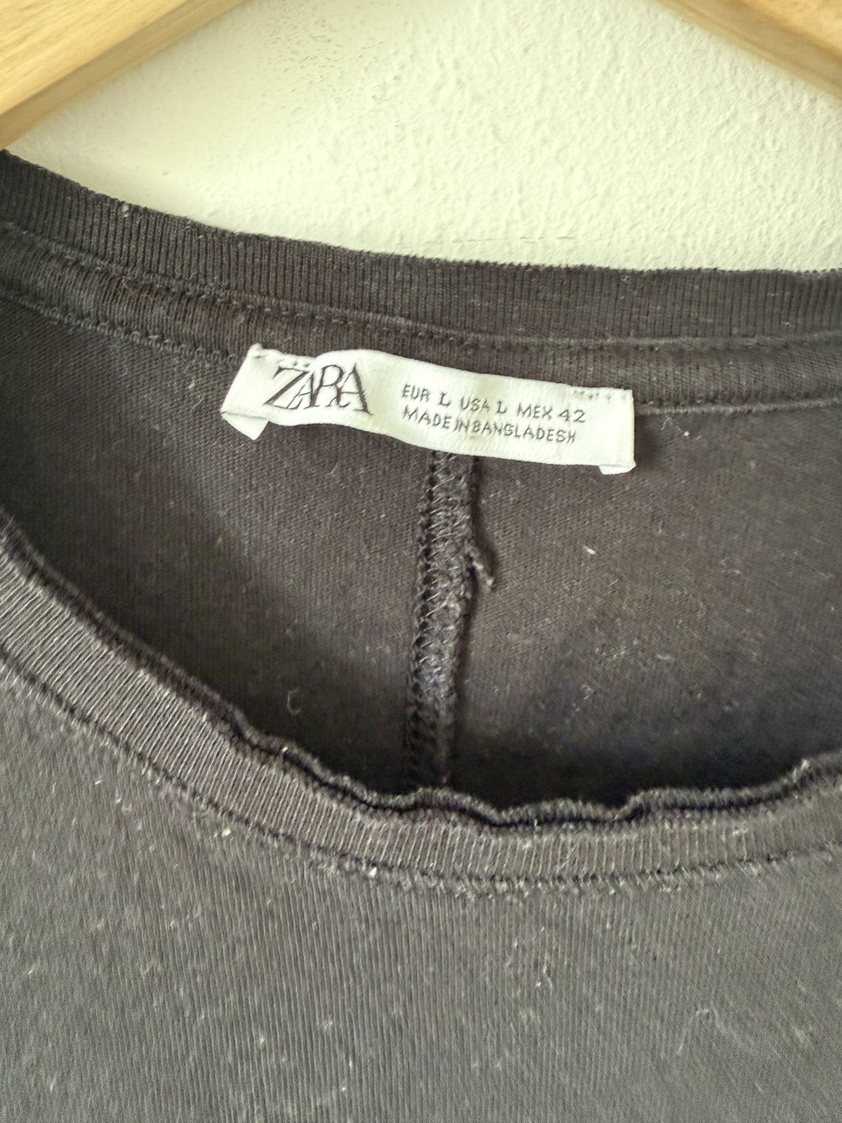 Zara Long Zara T-shirt Black Size US L / EU 52-54 / 3 - 2 Thumbnail