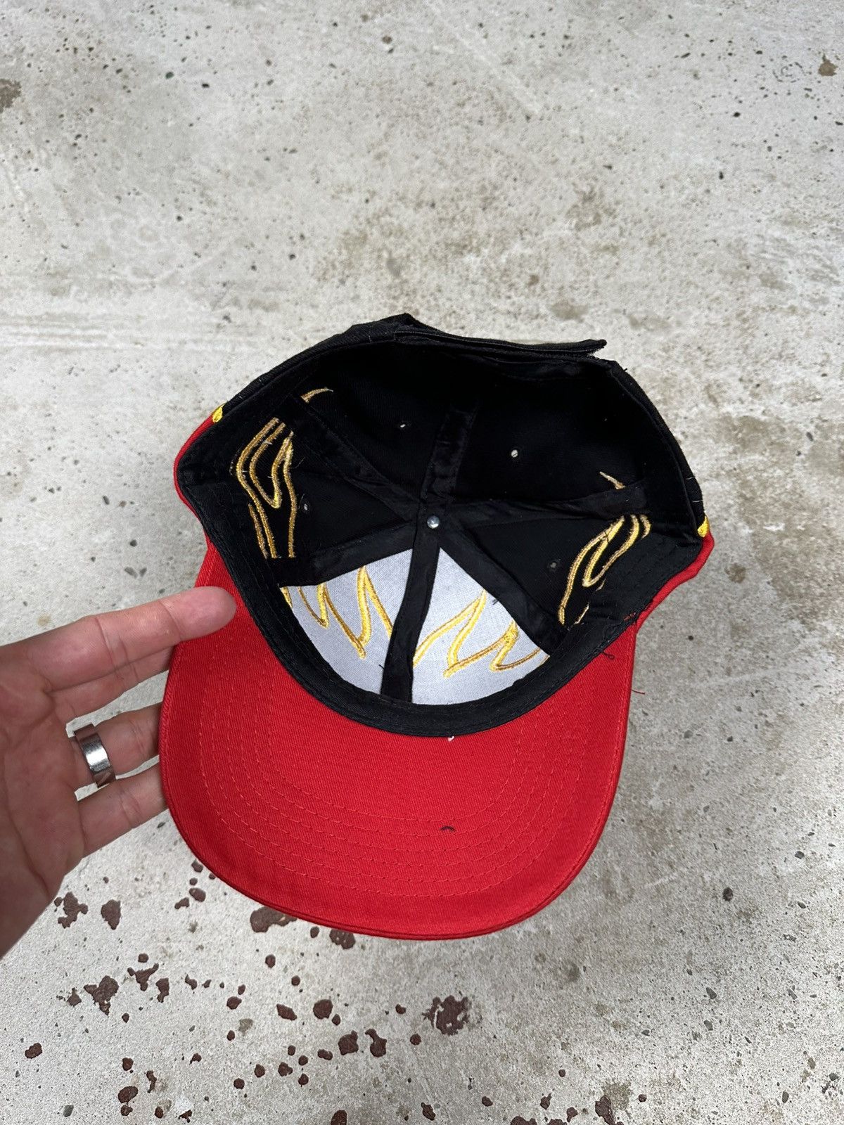 Japanese Brand Vintage Y2K Flame Red Black Racing Hat Cap Size ONE SIZE - 7 Thumbnail