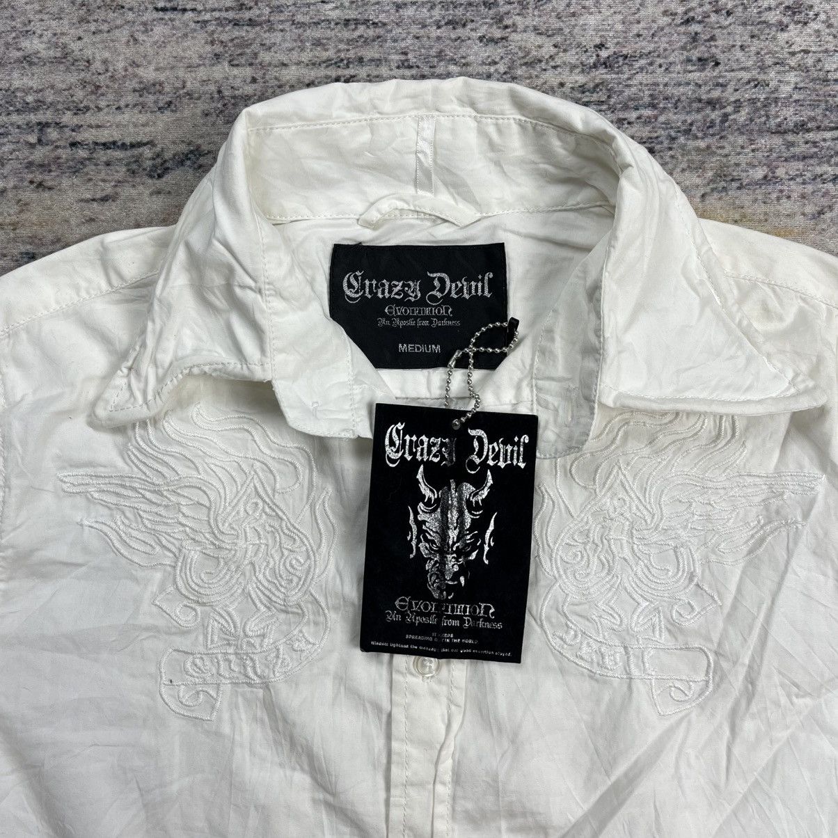 20471120 2000s Crazy Devil - Vkei Style Embroidery Button Shirt Size US M / EU 48-50 / 2 - 9 Thumbnail