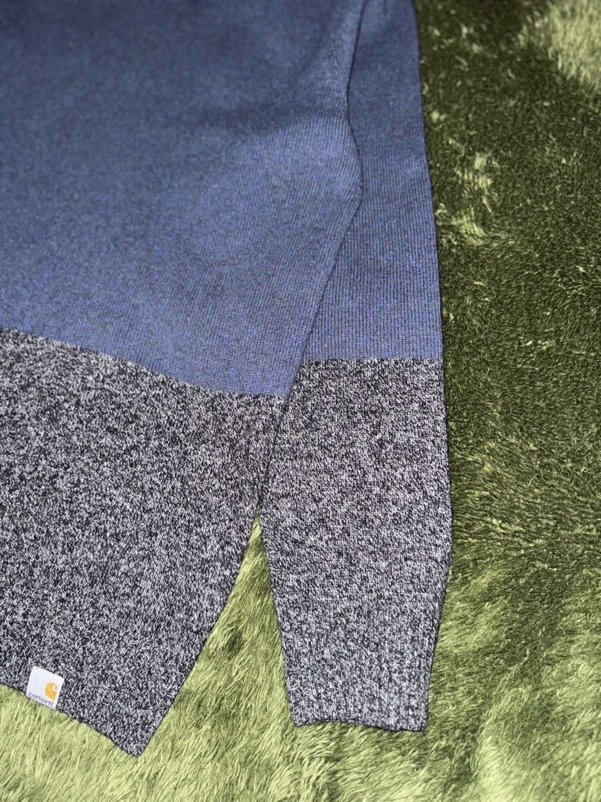 Carhartt Wip [L] Carhartt WIP Two-Tone WELCH Sweater Knit Navy / Grey Size US L / EU 52-54 / 3 - 4 Thumbnail