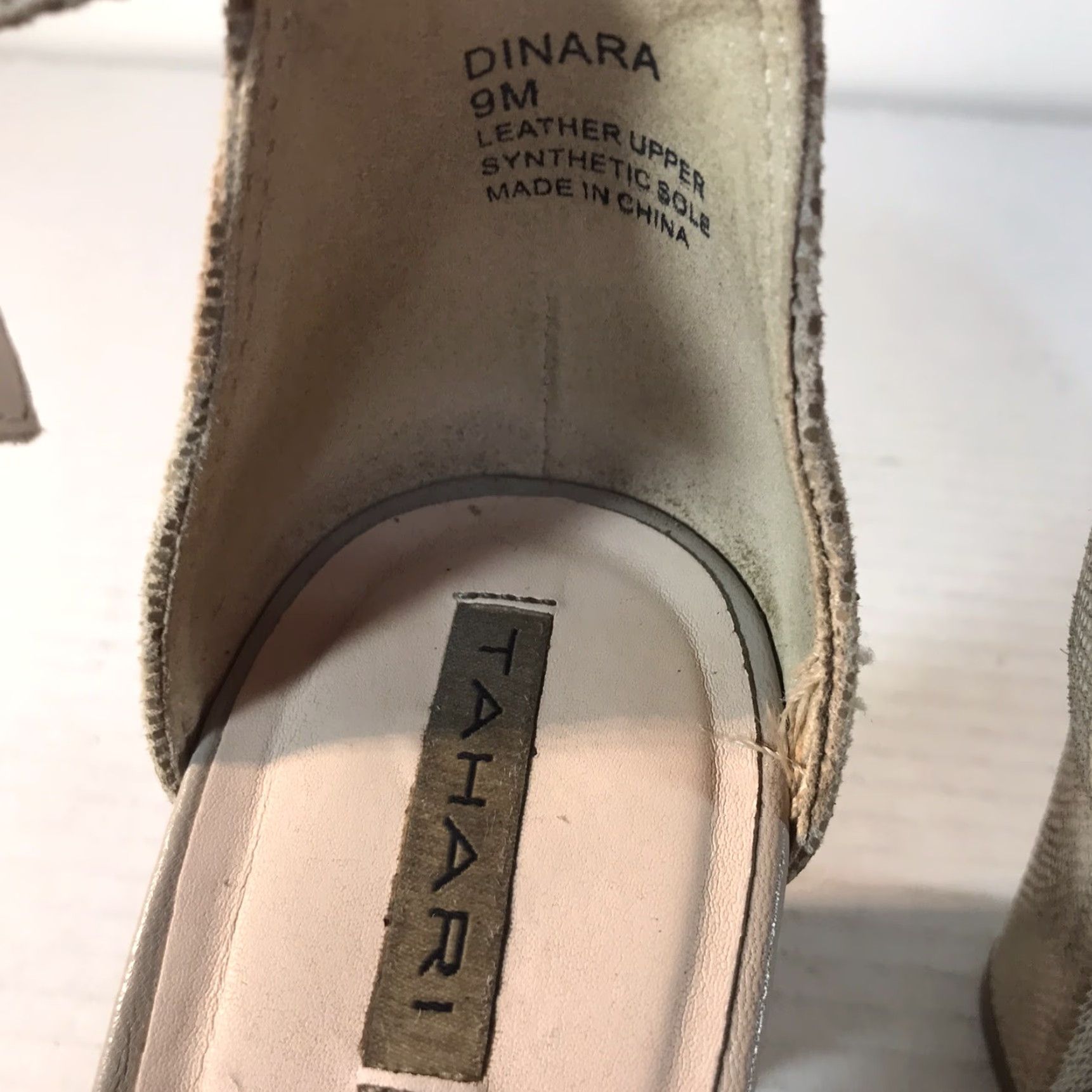 Vintage VINTAGE Tahari Dinara Women’s Block Heel Slingbacks Shoes Size 9M Beige/Stone High Heel 3in Formal Casual Size US 9 / IT 39 - 3 Thumbnail