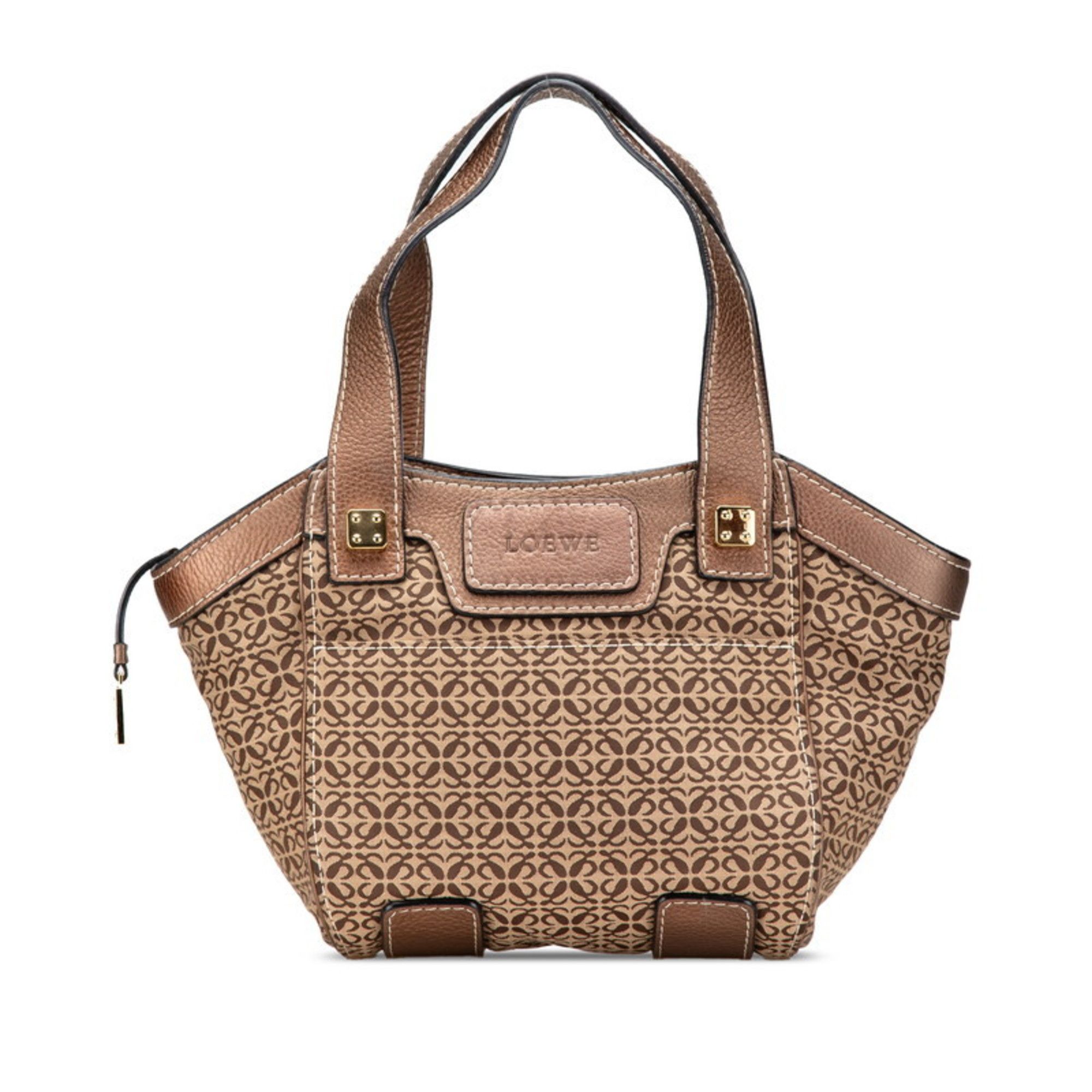 Loewe Loewe New Road Line Handbag in Beige and Brown Canvas Leather for Women Size ONE SIZE - 1 Thumbnail