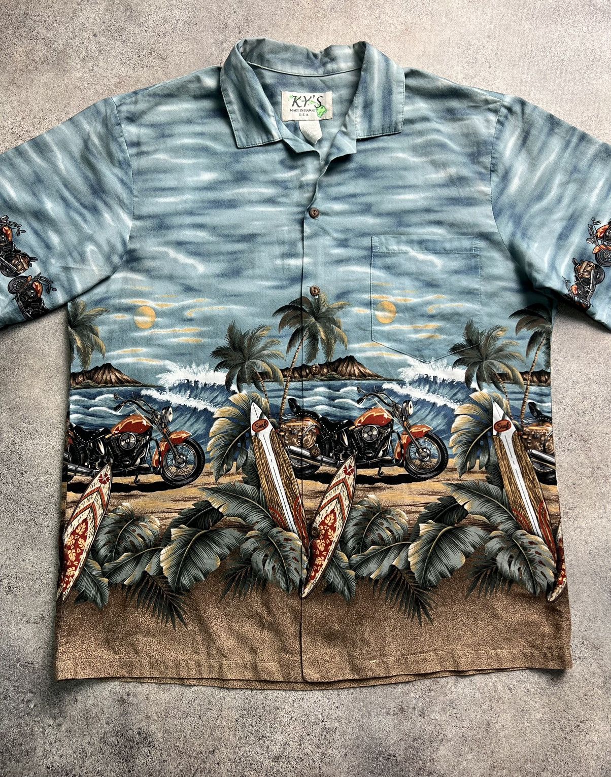 Vintage Vintage Hawaiian bikers shirt Size US L / EU 52-54 / 3 - 2 Thumbnail